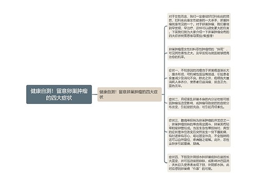 健康自测！留意卵巢肿瘤的四大症状