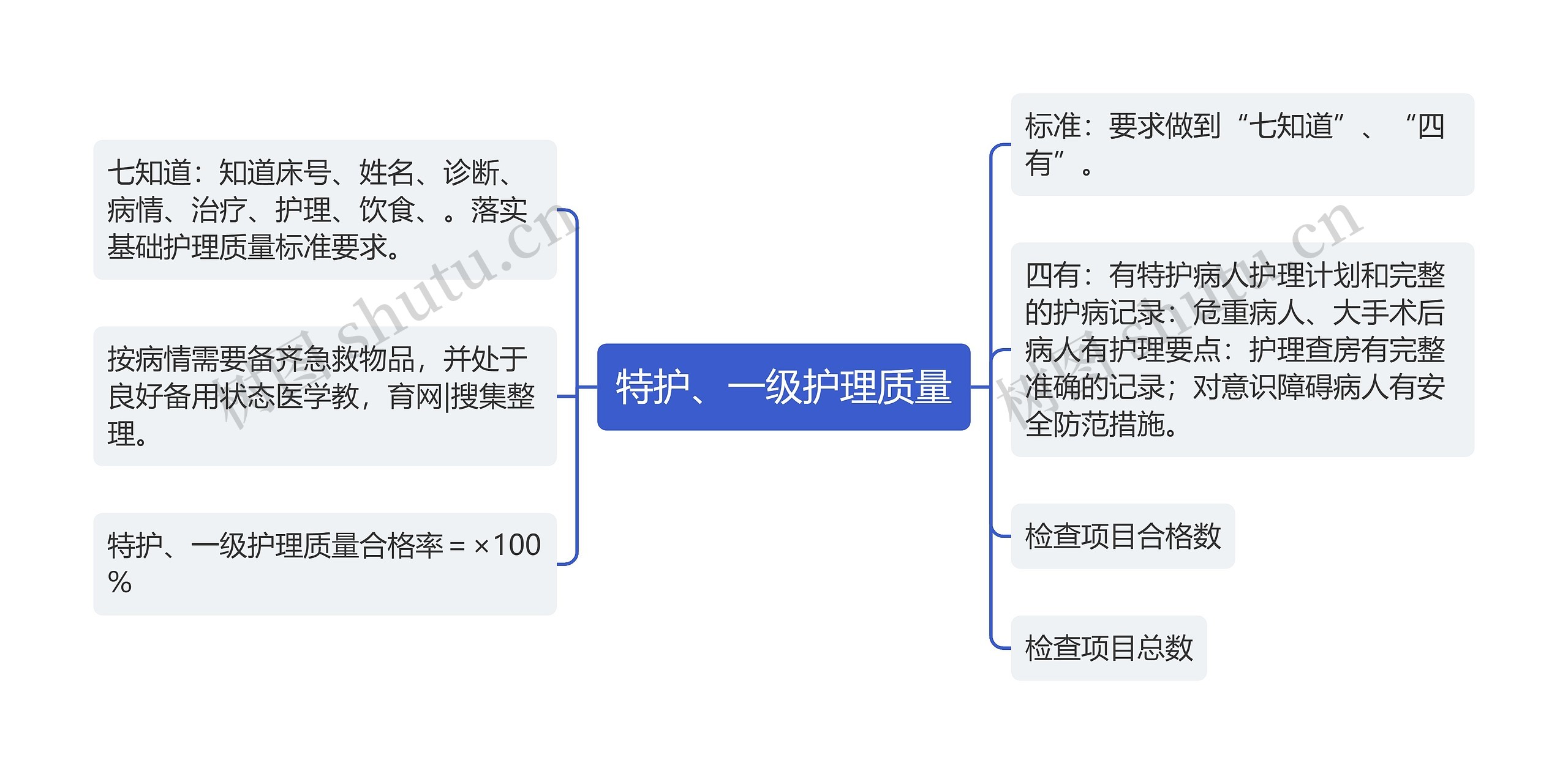 特护、一级护理质量思维导图