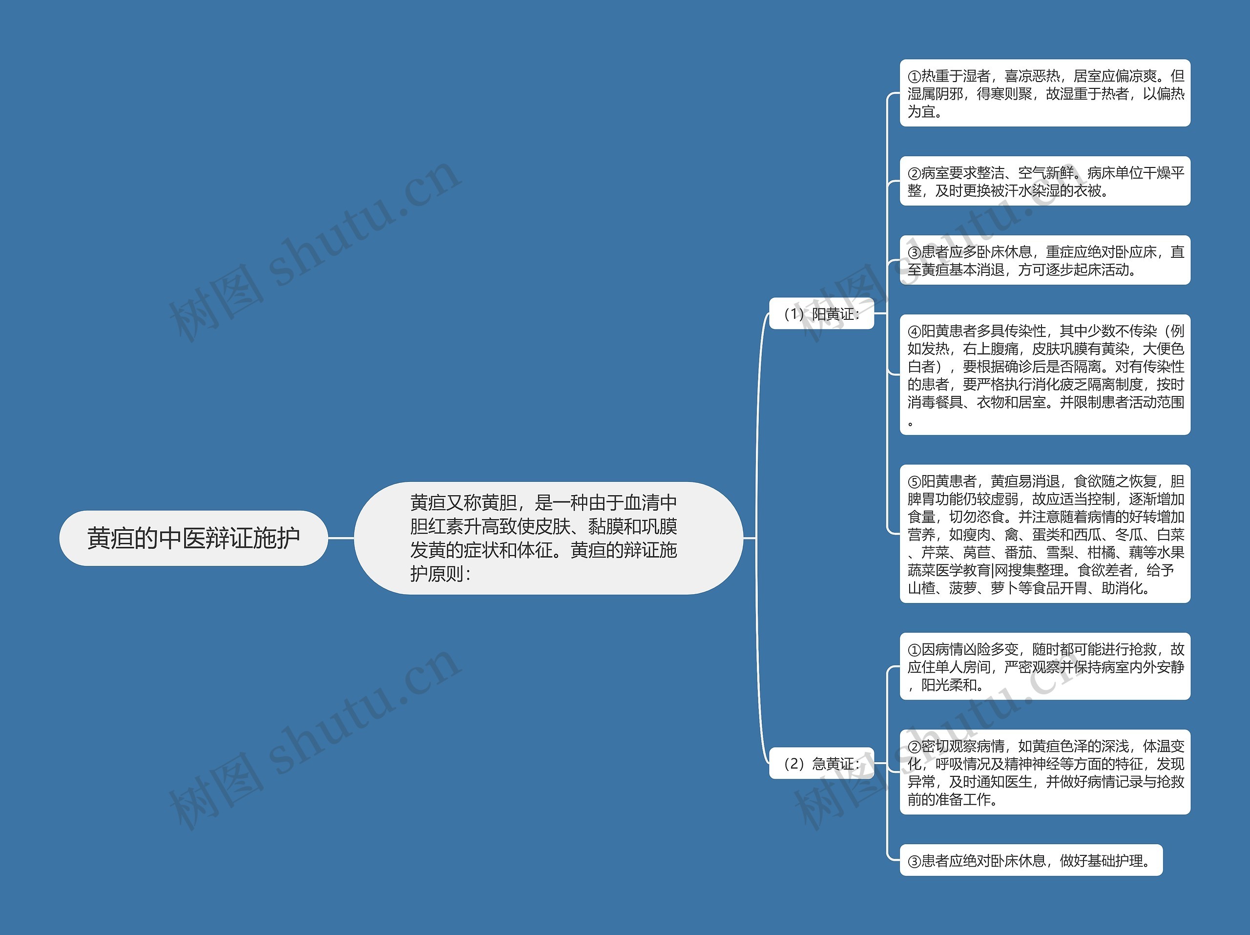 黄疸的中医辩证施护思维导图