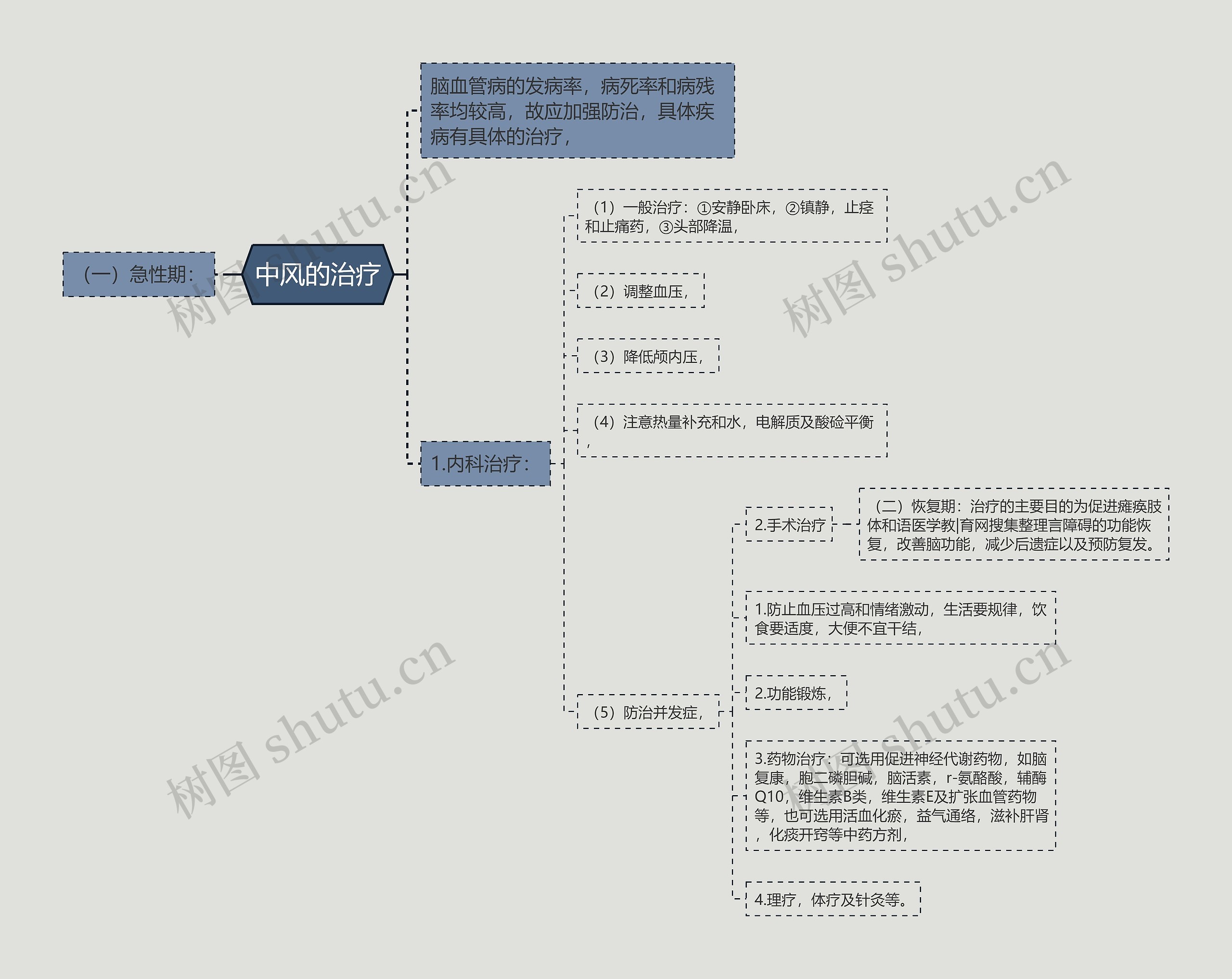 中风的治疗思维导图