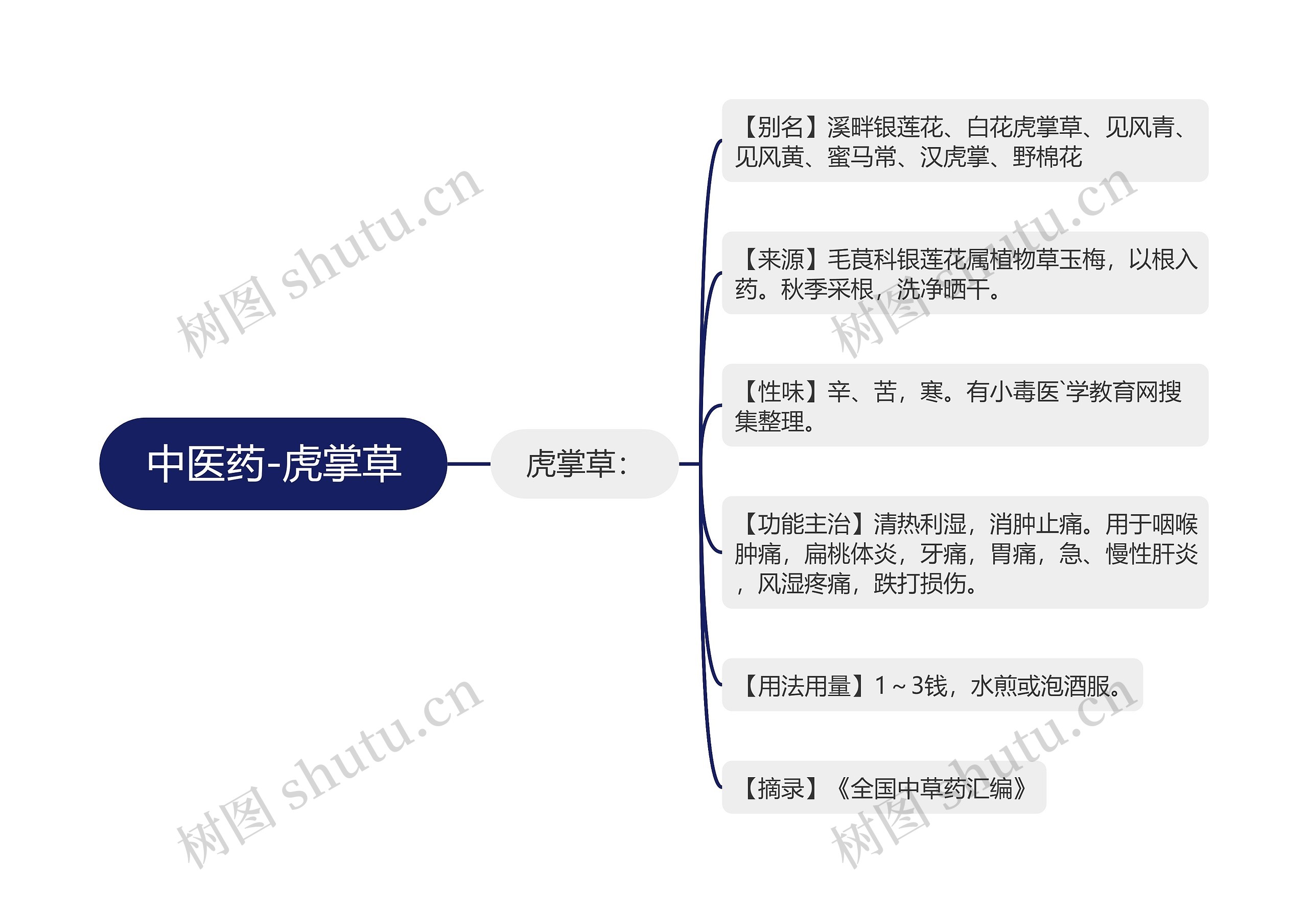 中医药-虎掌草思维导图