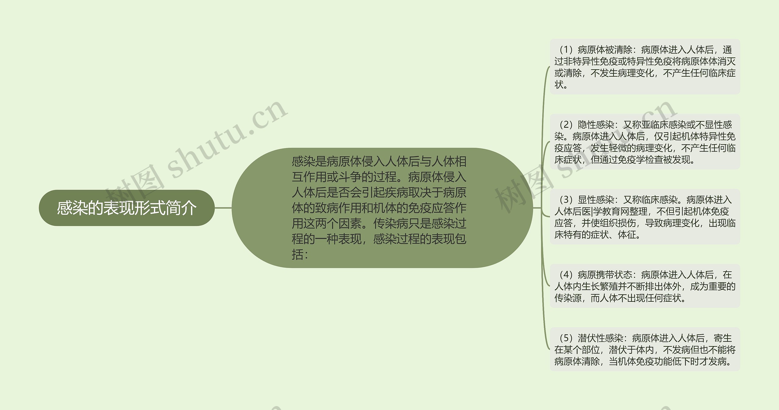 感染的表现形式简介思维导图