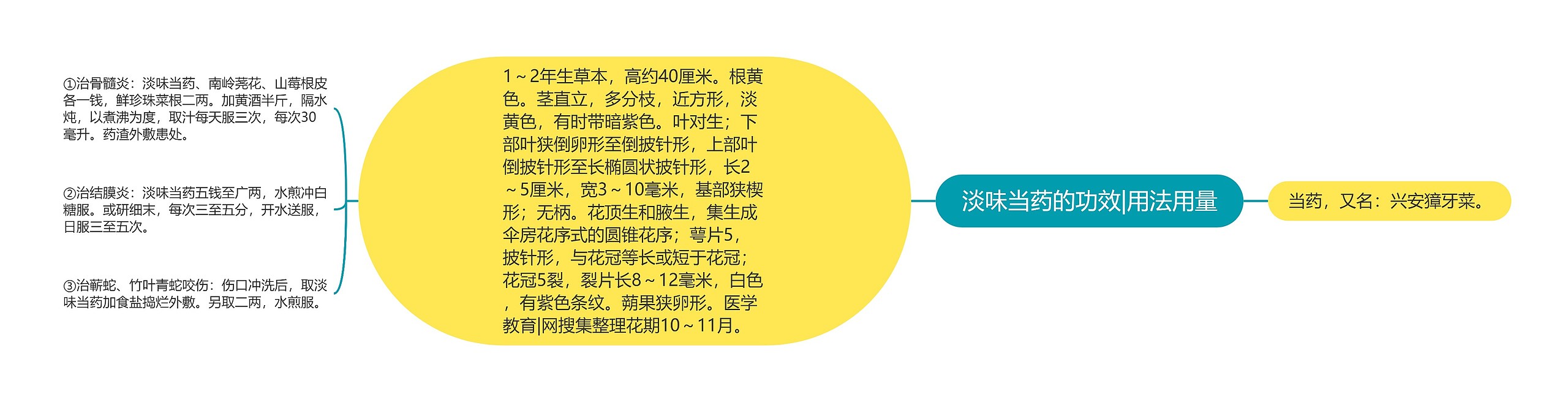 淡味当药的功效|用法用量思维导图