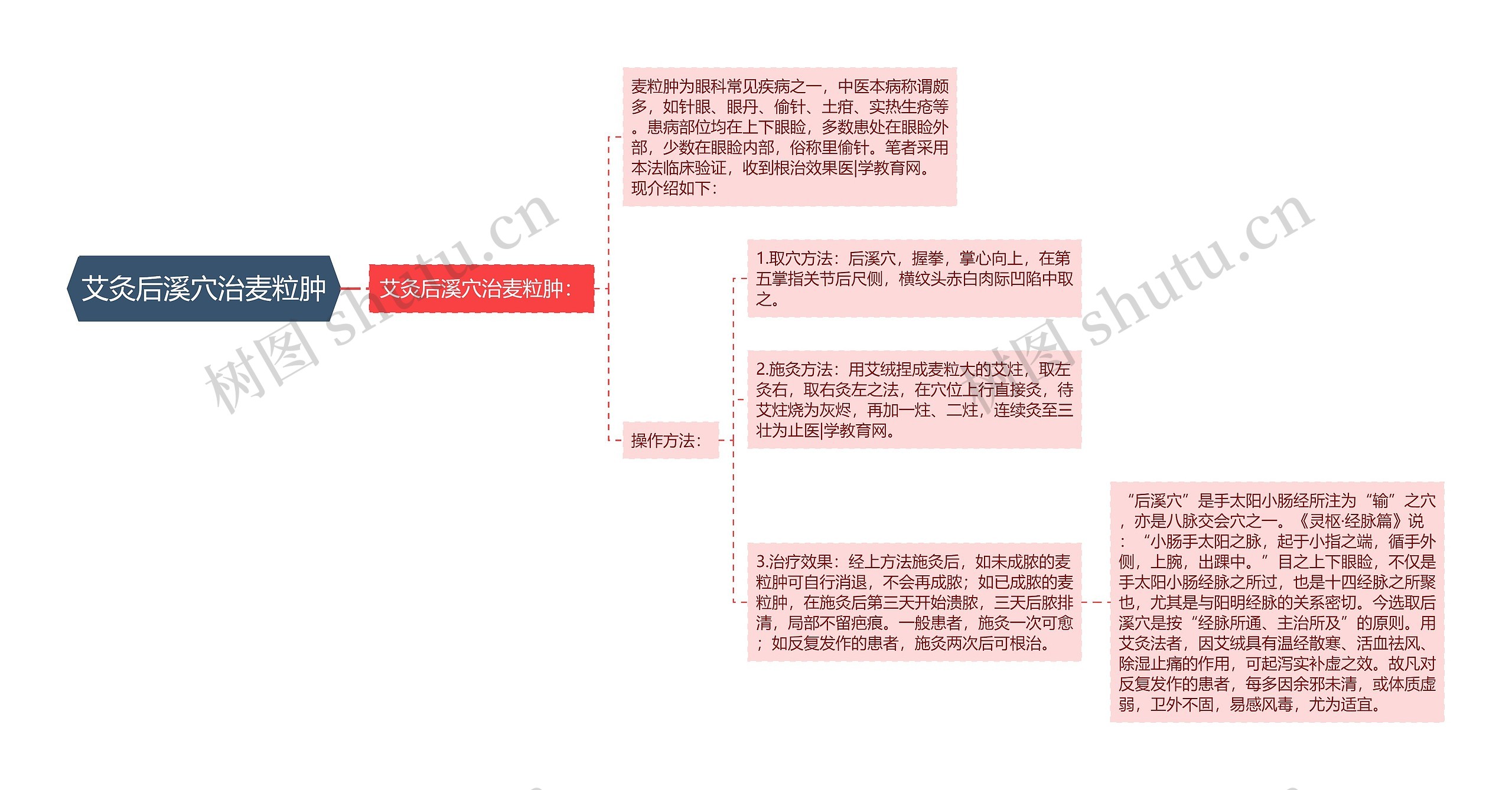 艾灸后溪穴治麦粒肿思维导图