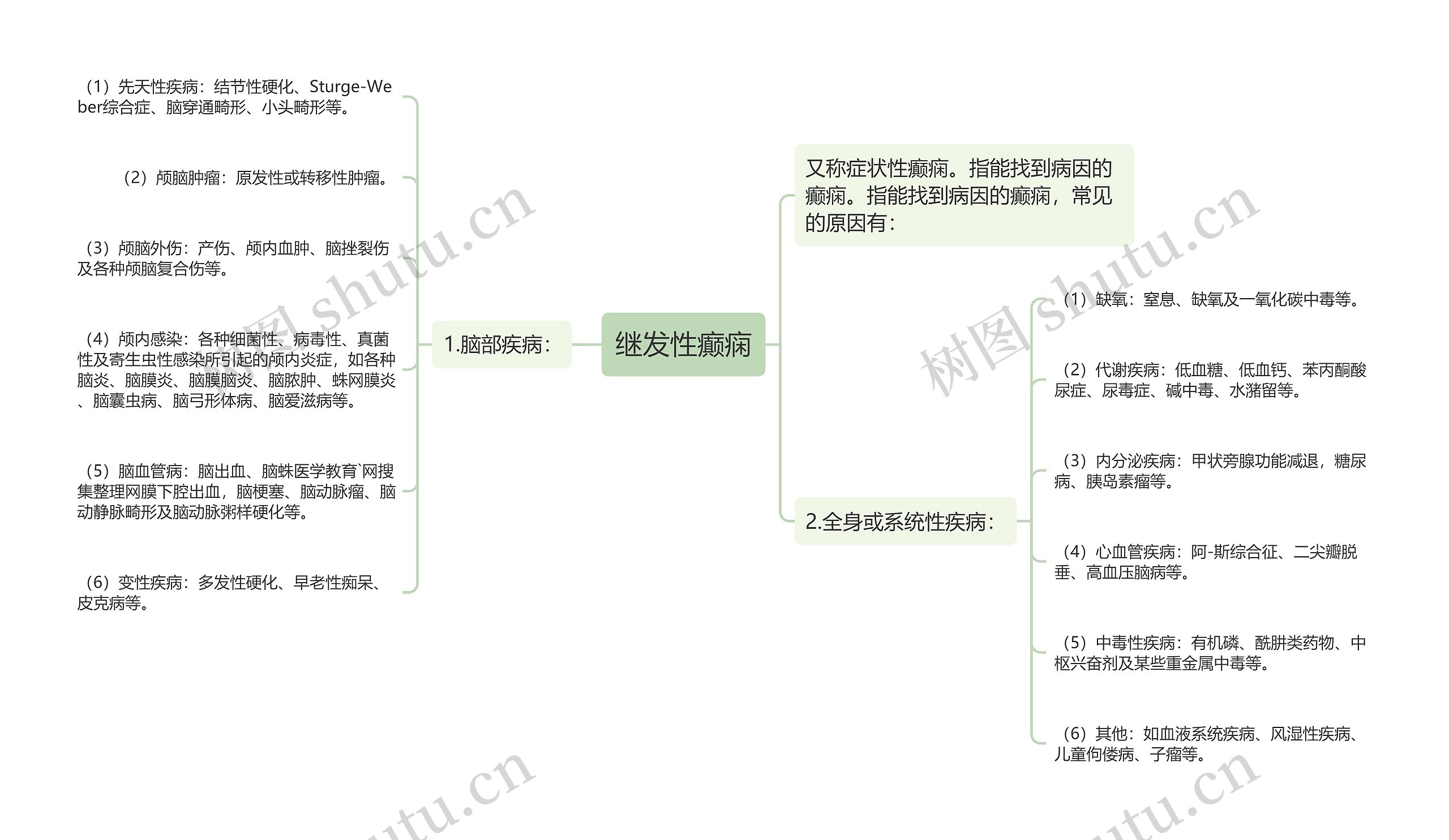 继发性癫痫思维导图