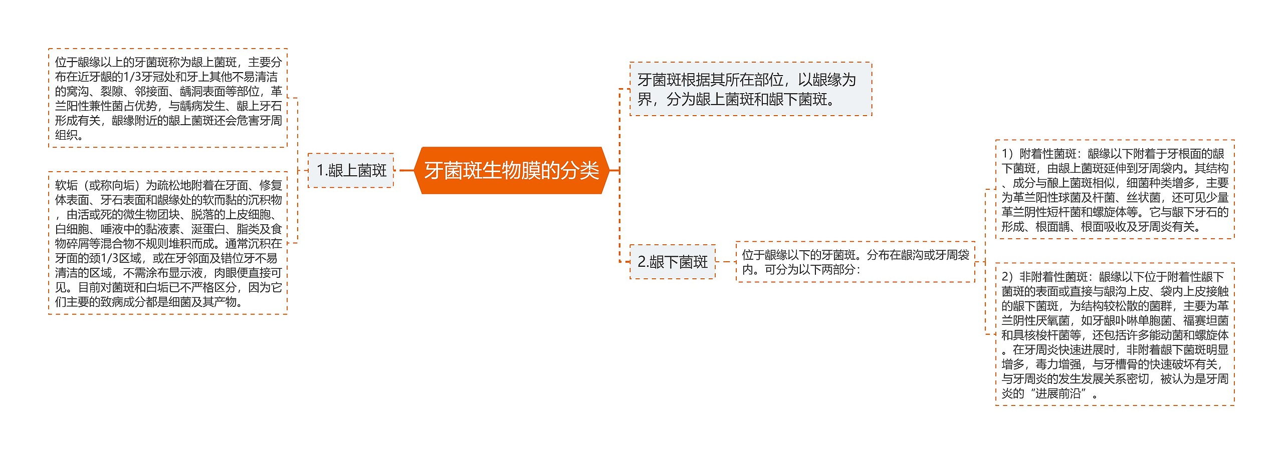 牙菌斑生物膜的分类思维导图