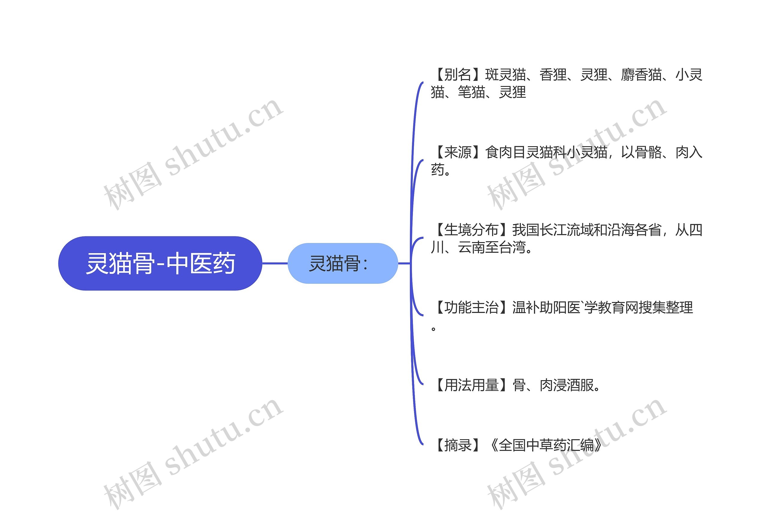 灵猫骨-中医药思维导图