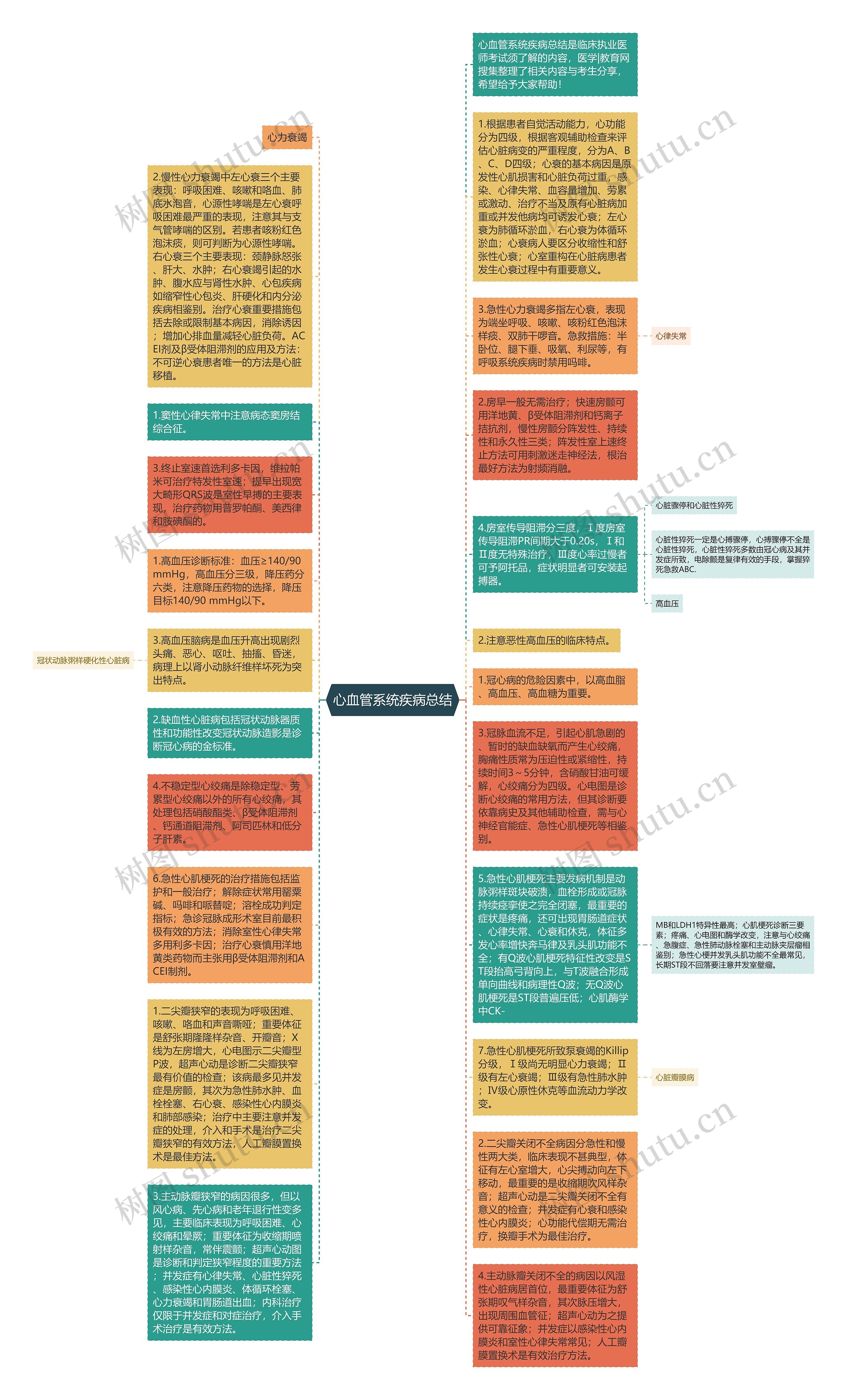 心血管系统疾病总结思维导图