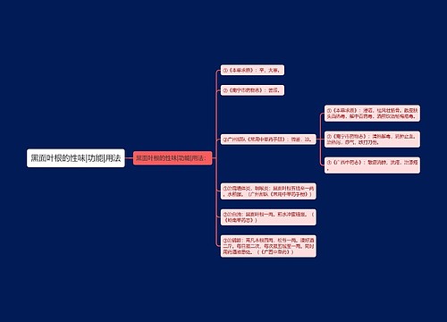 黑面叶根的性味|功能|用法