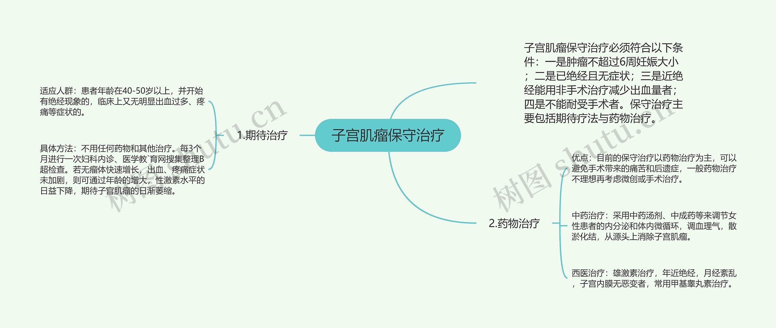 子宫肌瘤保守治疗思维导图