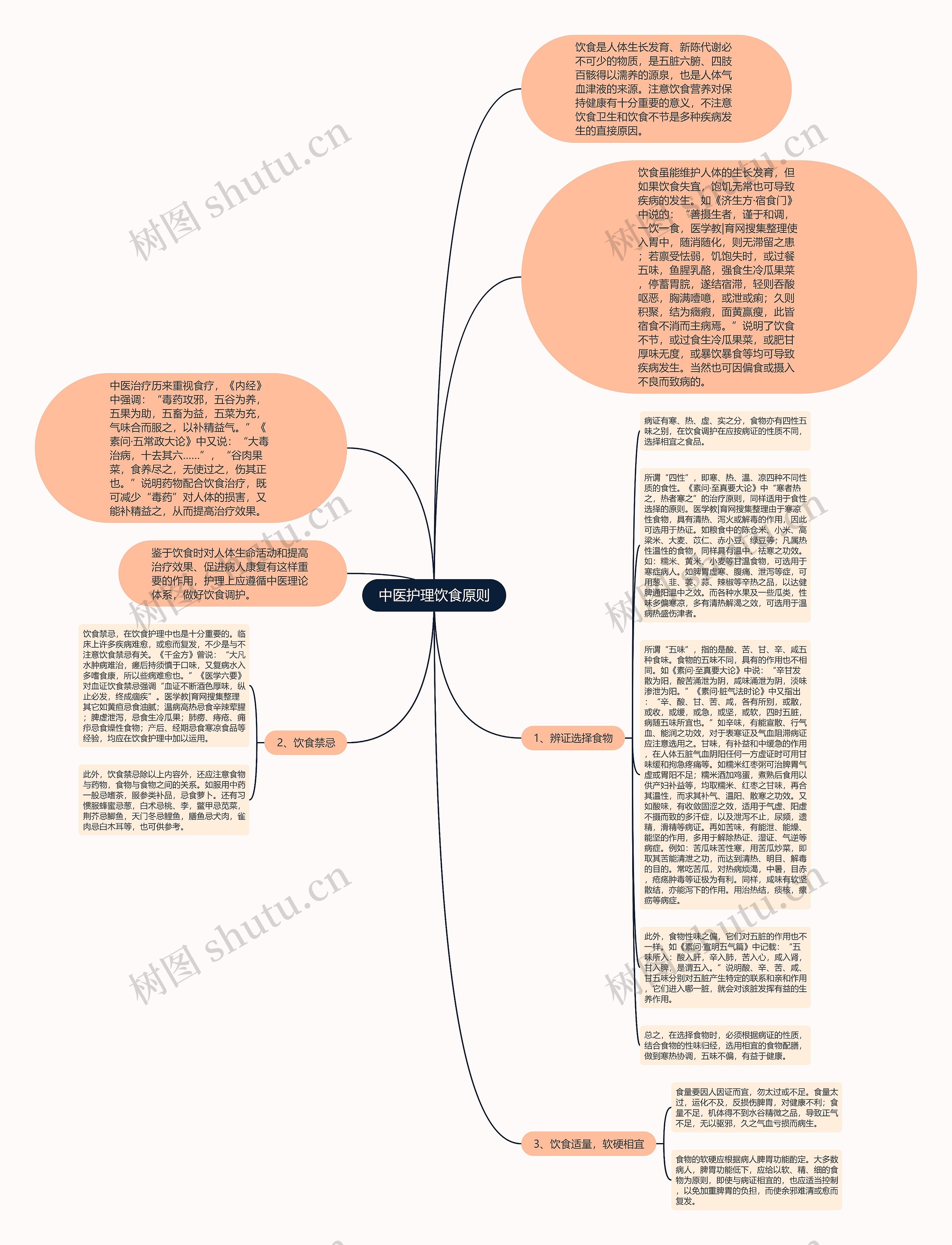 中医护理饮食原则思维导图
