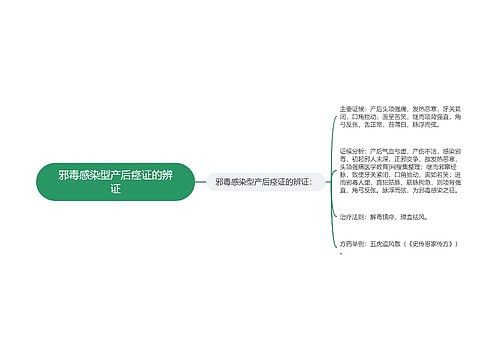 邪毒感染型产后痉证的辨证