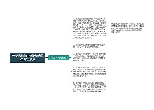 支气管哮喘的检查/肺功能/X线/过敏原