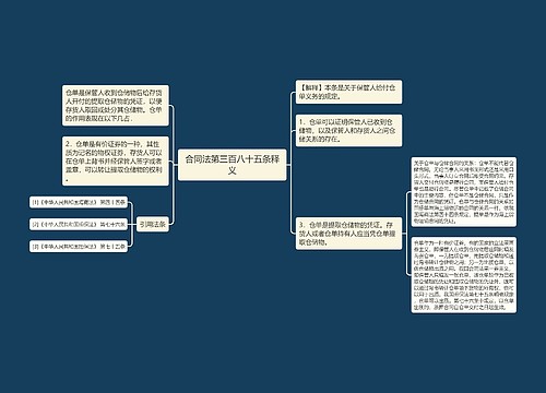 合同法第三百八十五条释义