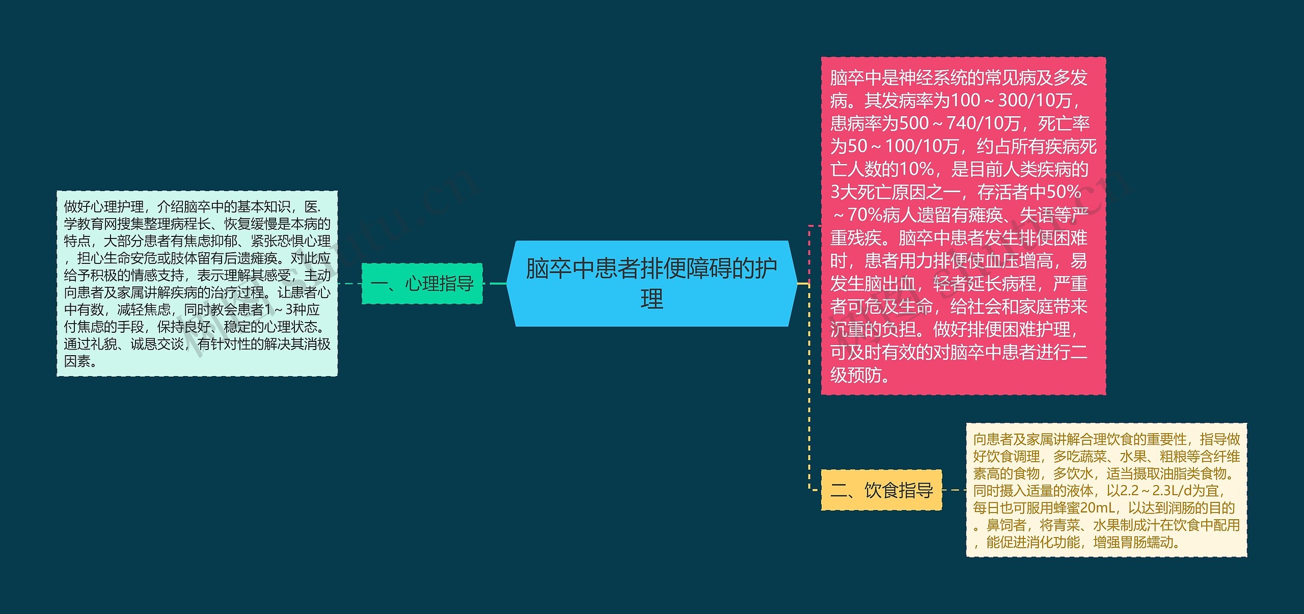 脑卒中患者排便障碍的护理思维导图