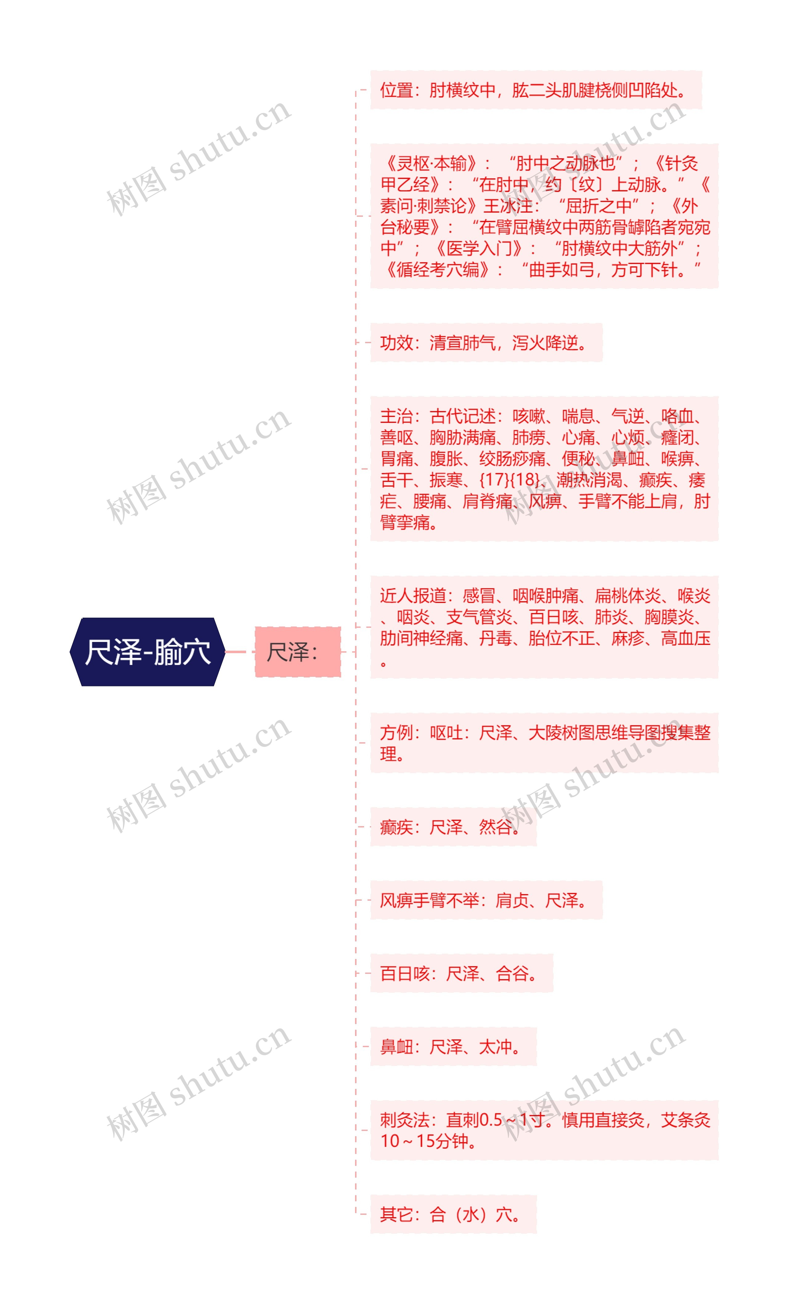 尺泽-腧穴思维导图