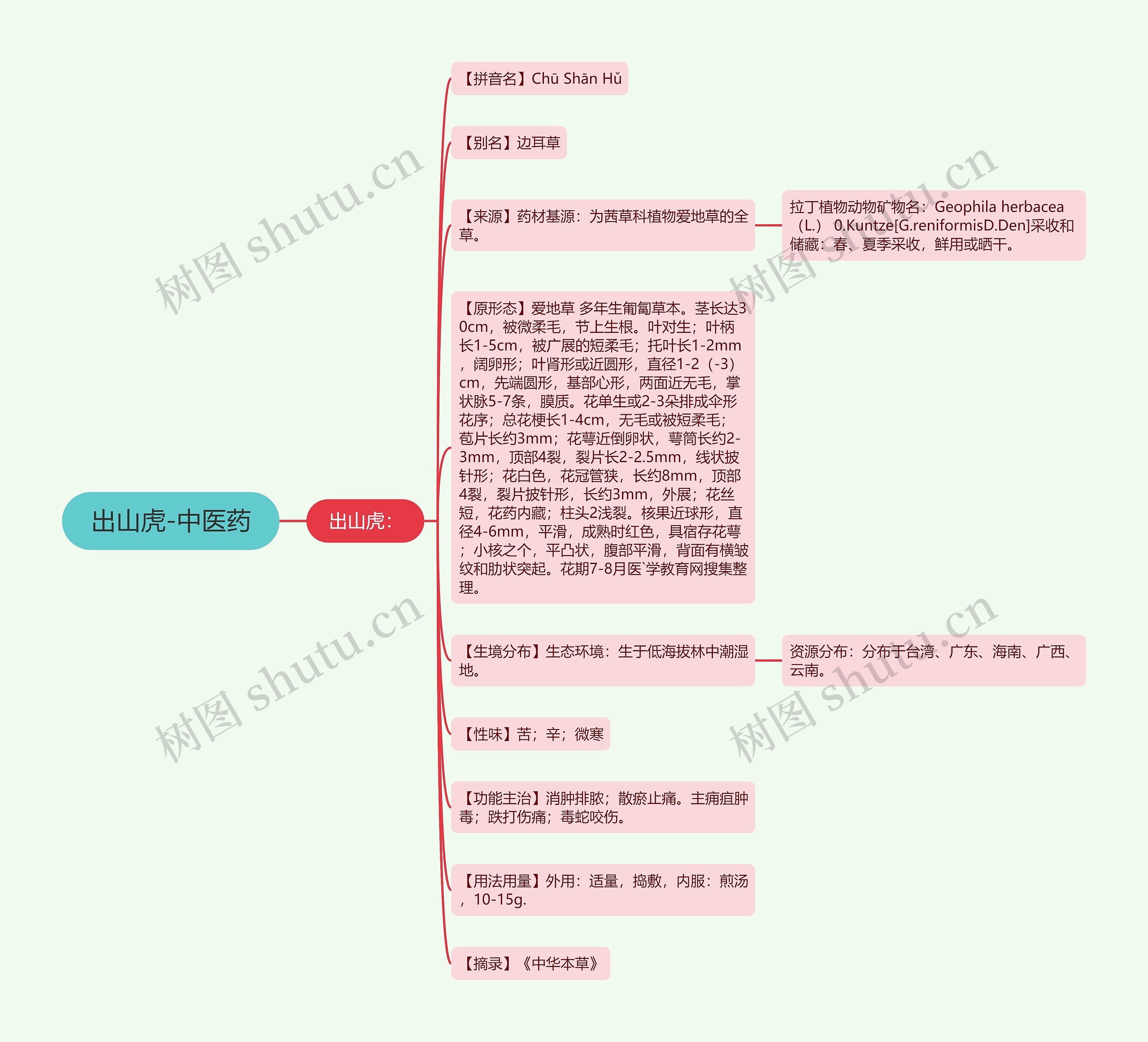 出山虎-中医药思维导图