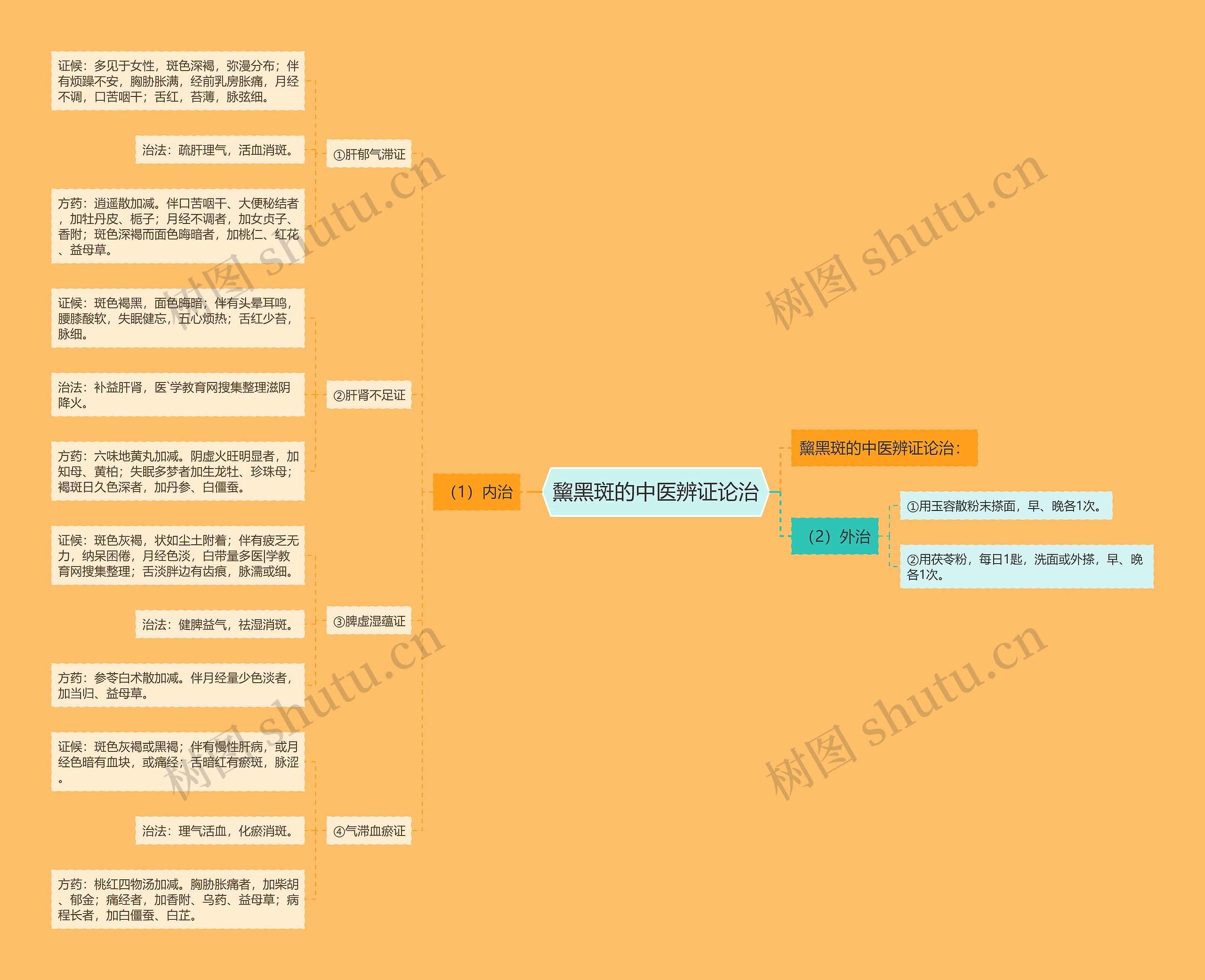 黧黑斑的中医辨证论治思维导图