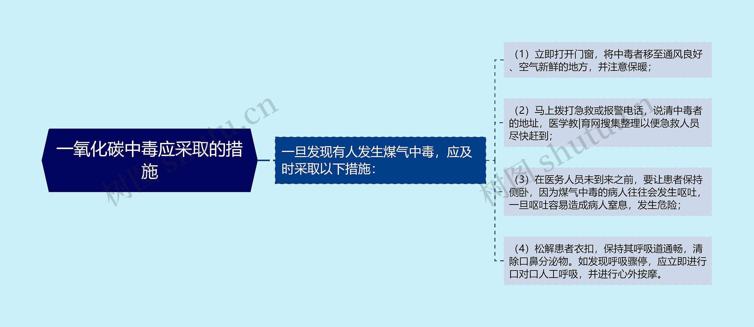 一氧化碳中毒应采取的措施思维导图