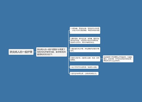 肺炎病人的一般护理