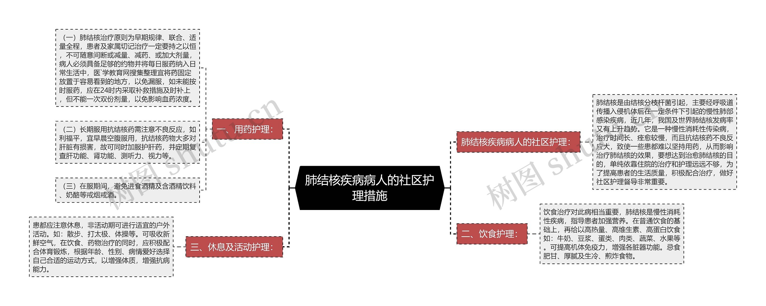 肺结核疾病病人的社区护理措施思维导图