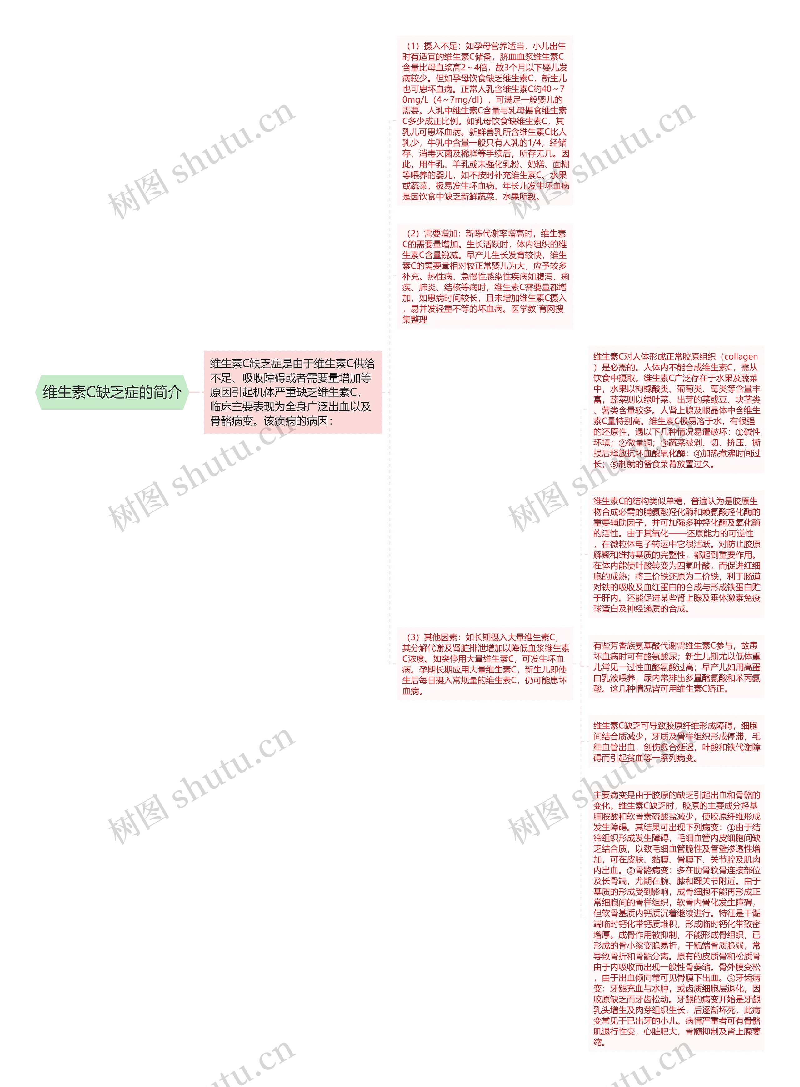 维生素C缺乏症的简介思维导图