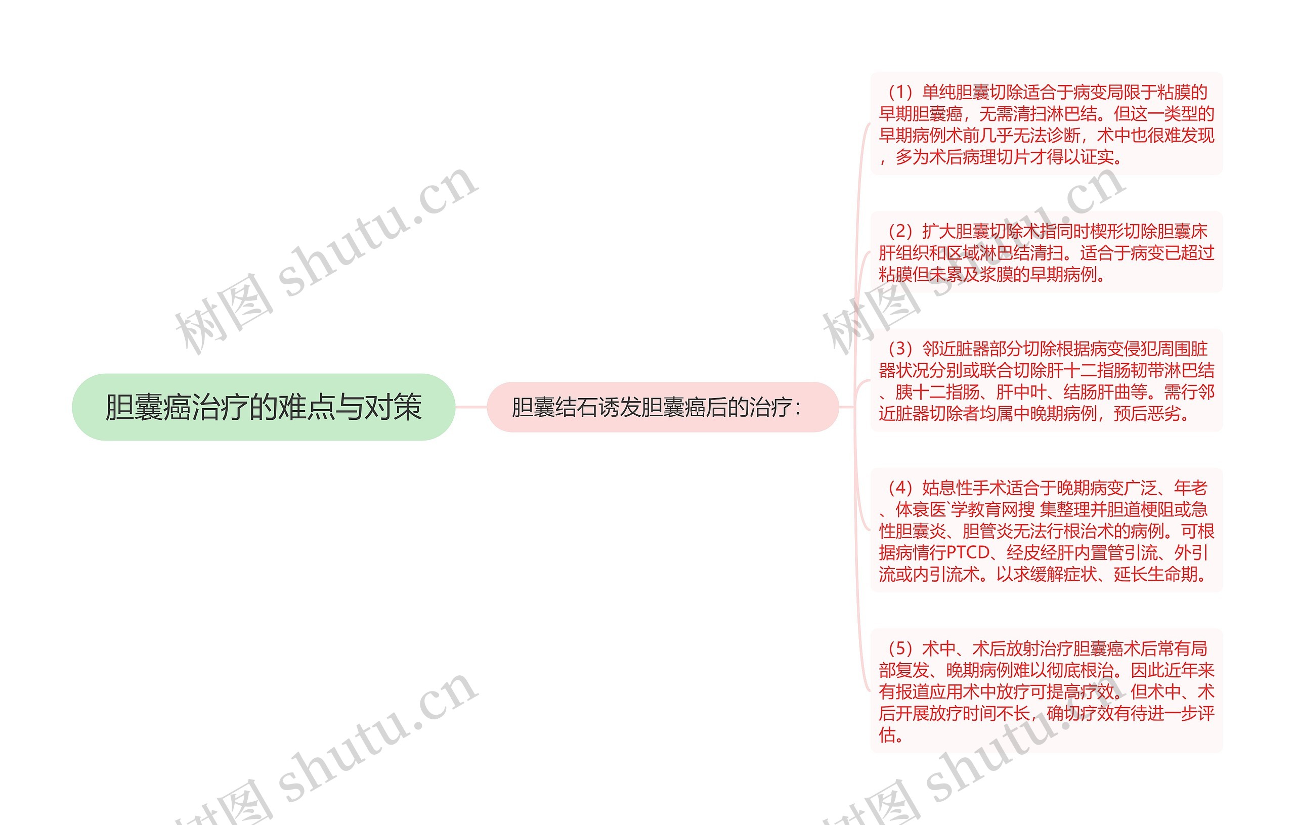 胆囊癌治疗的难点与对策思维导图