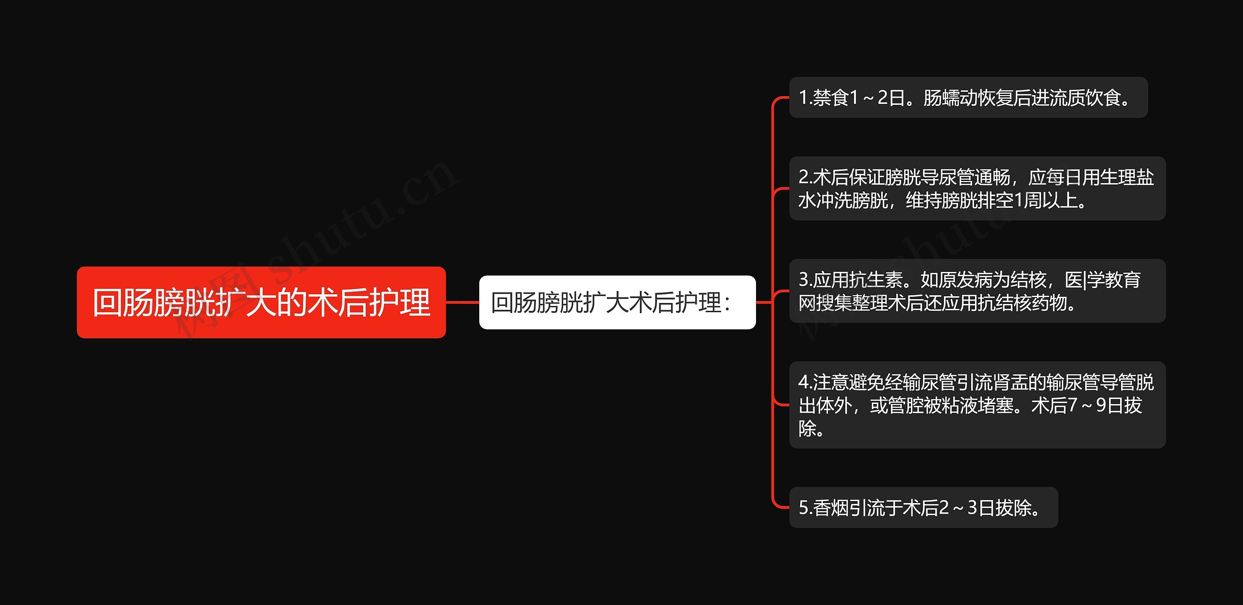 回肠膀胱扩大的术后护理思维导图