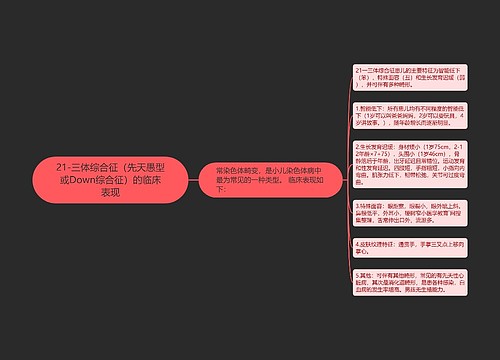 21-三体综合征（先天愚型或Down综合征）的临床表现