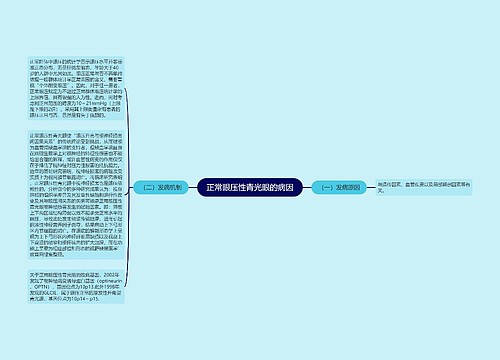 正常眼压性青光眼的病因