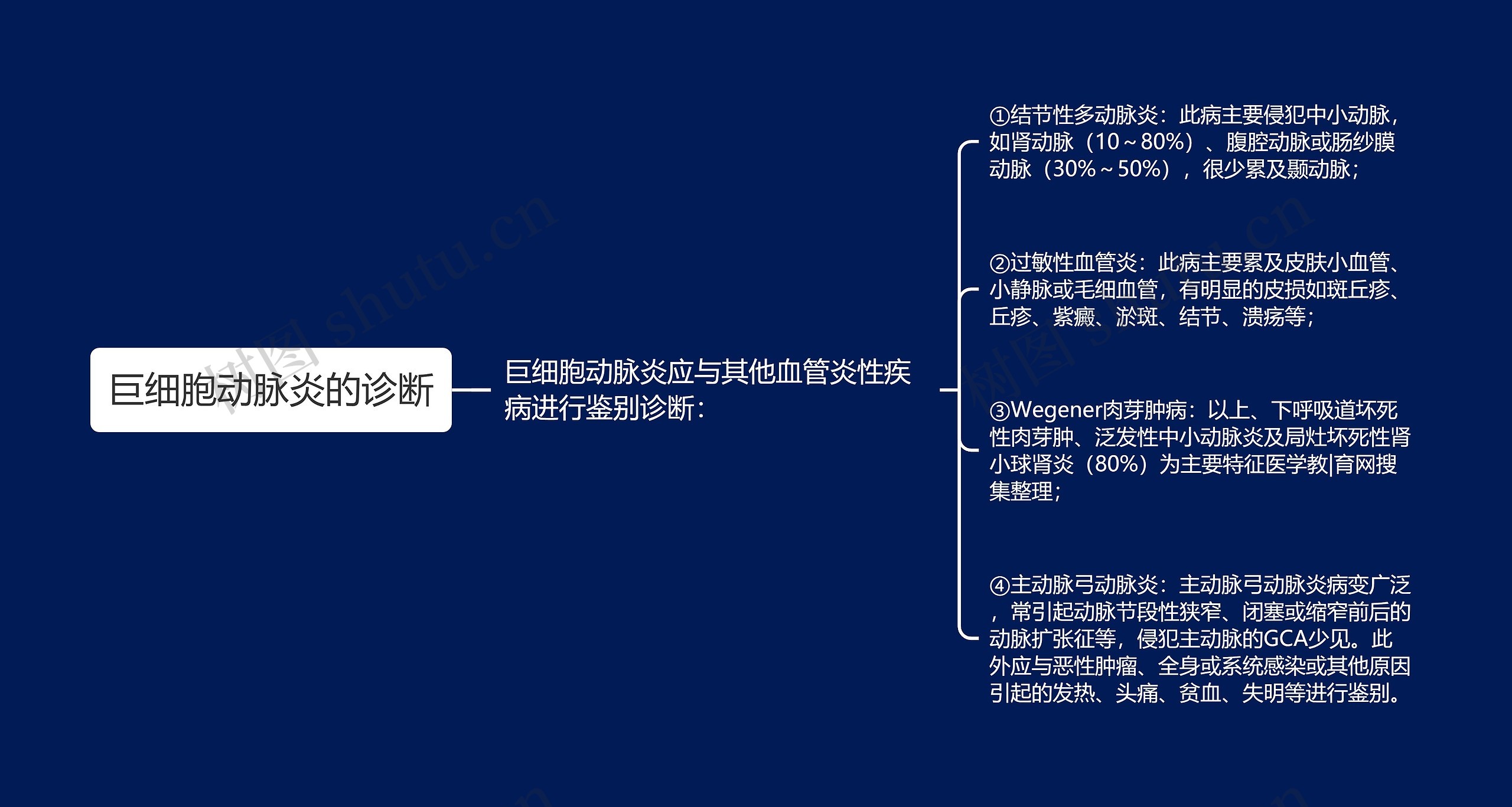 巨细胞动脉炎的诊断思维导图