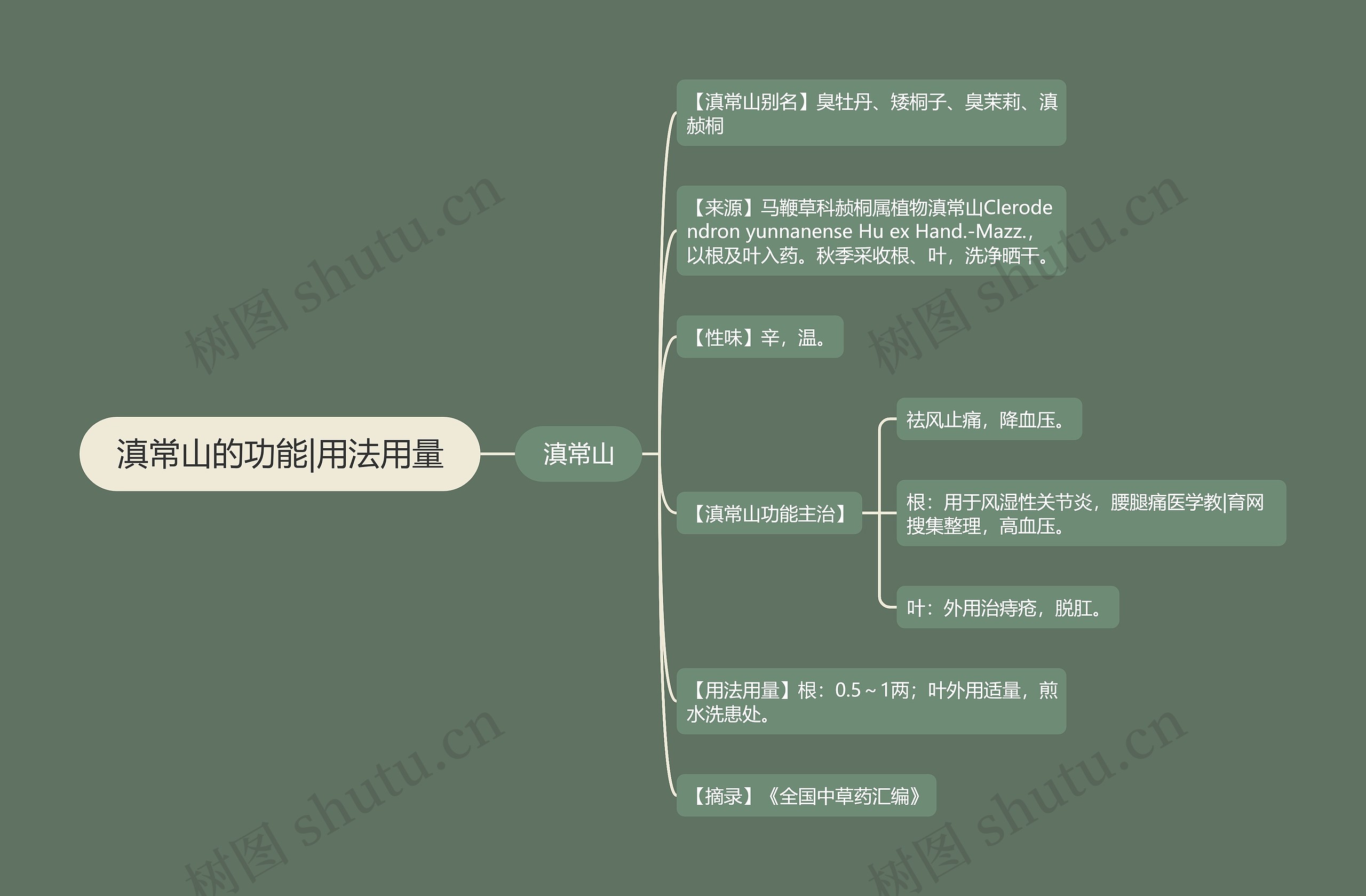 滇常山的功能|用法用量思维导图