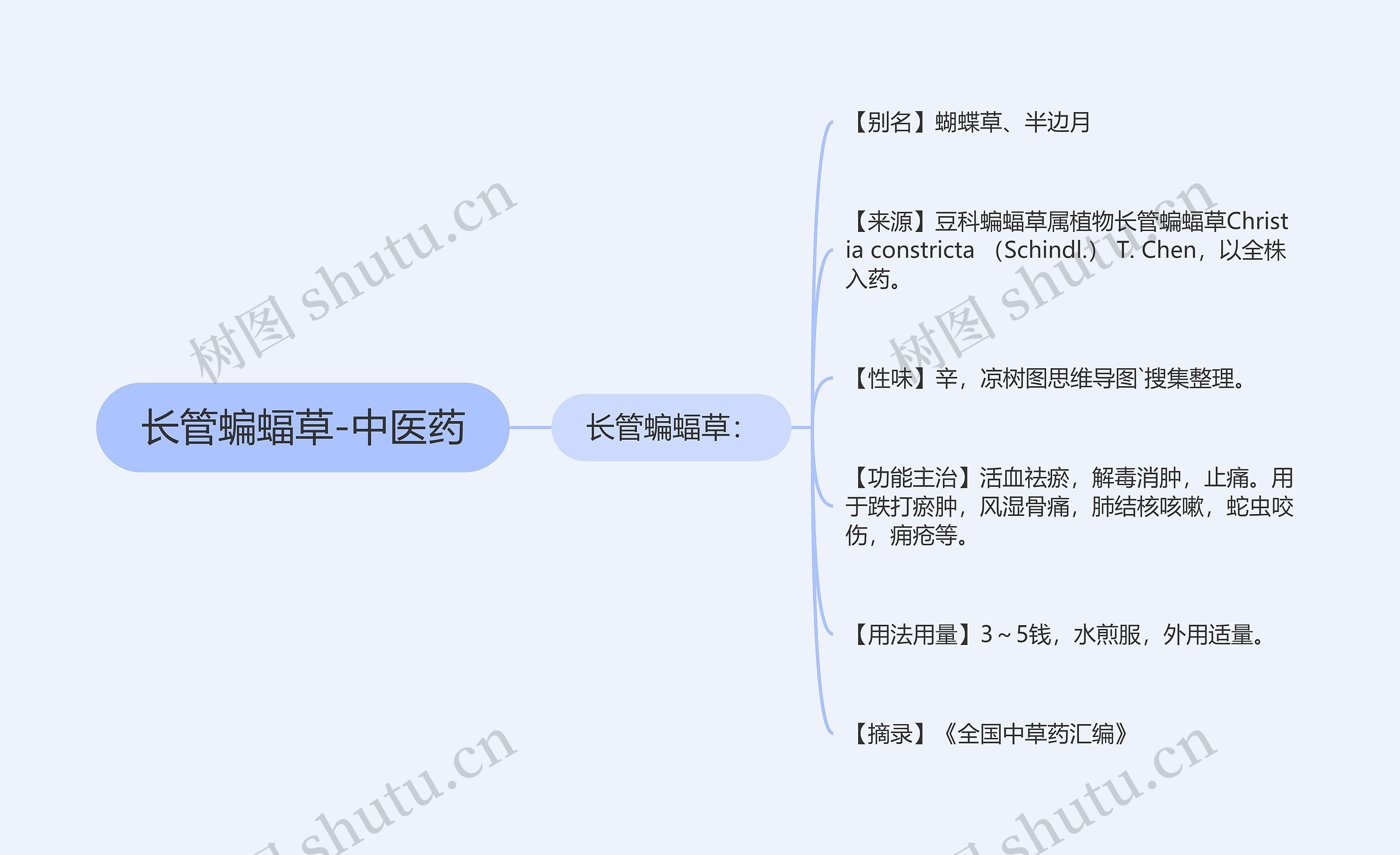 长管蝙蝠草-中医药思维导图