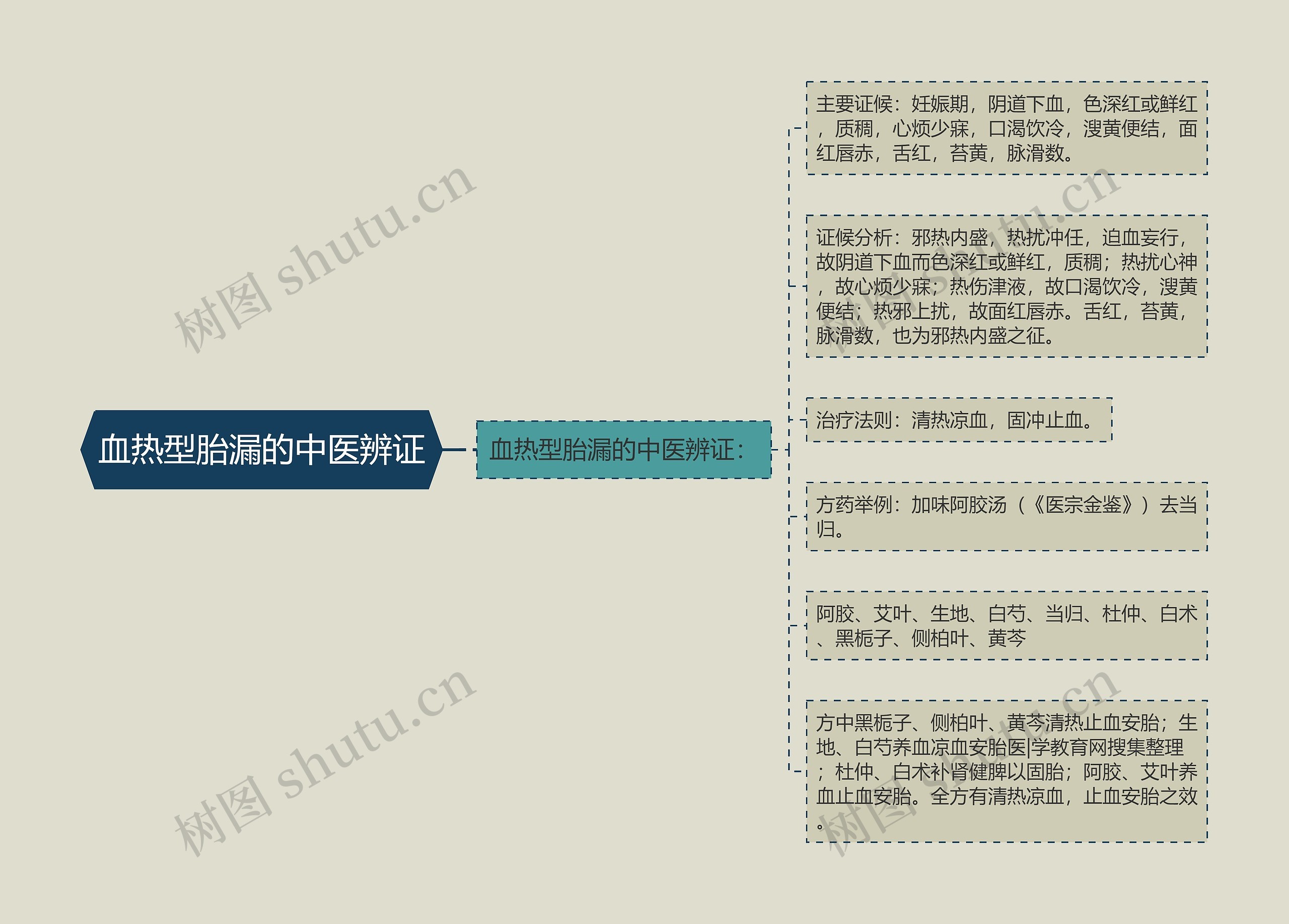 血热型胎漏的中医辨证思维导图