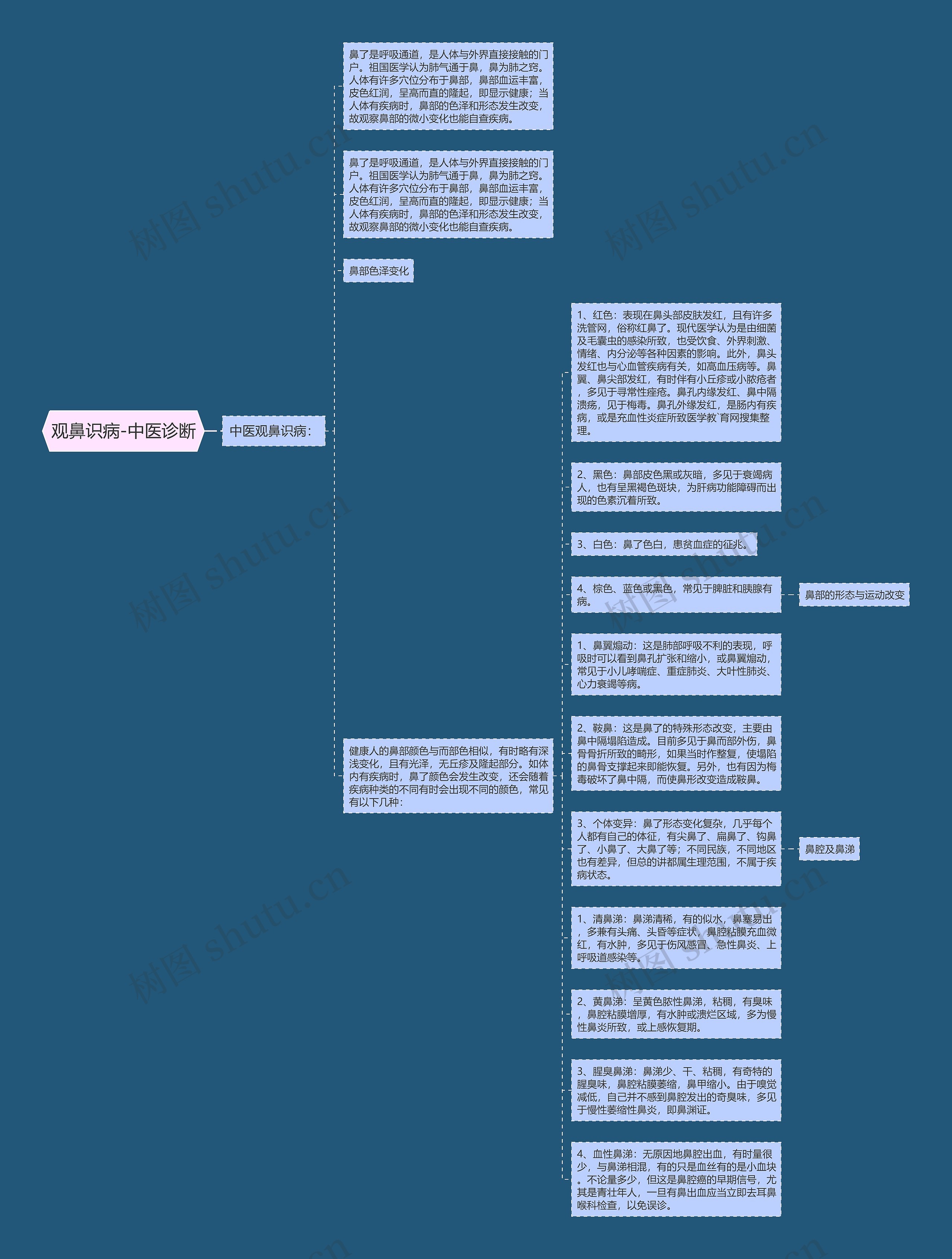 观鼻识病-中医诊断思维导图