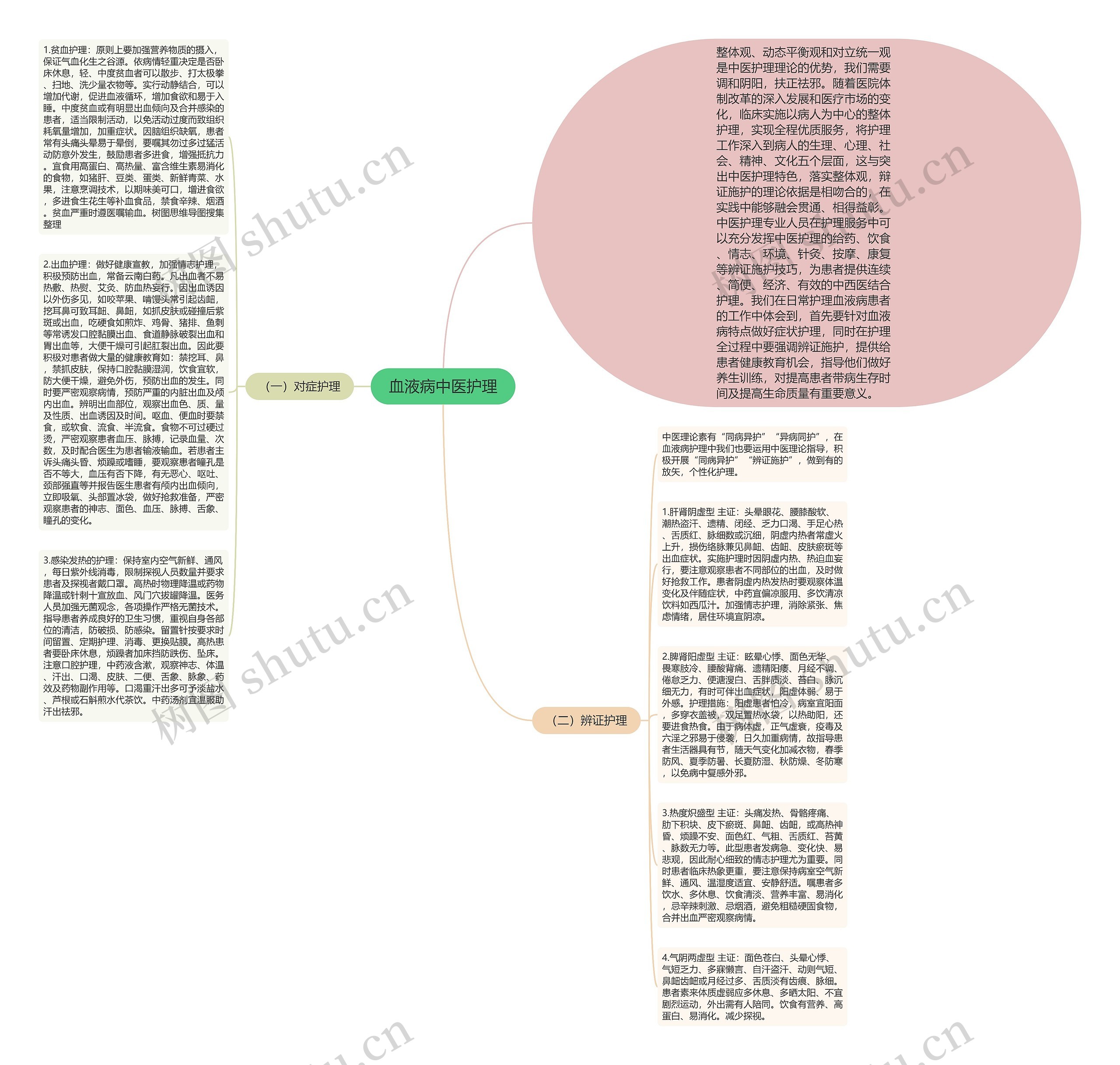 血液病中医护理思维导图