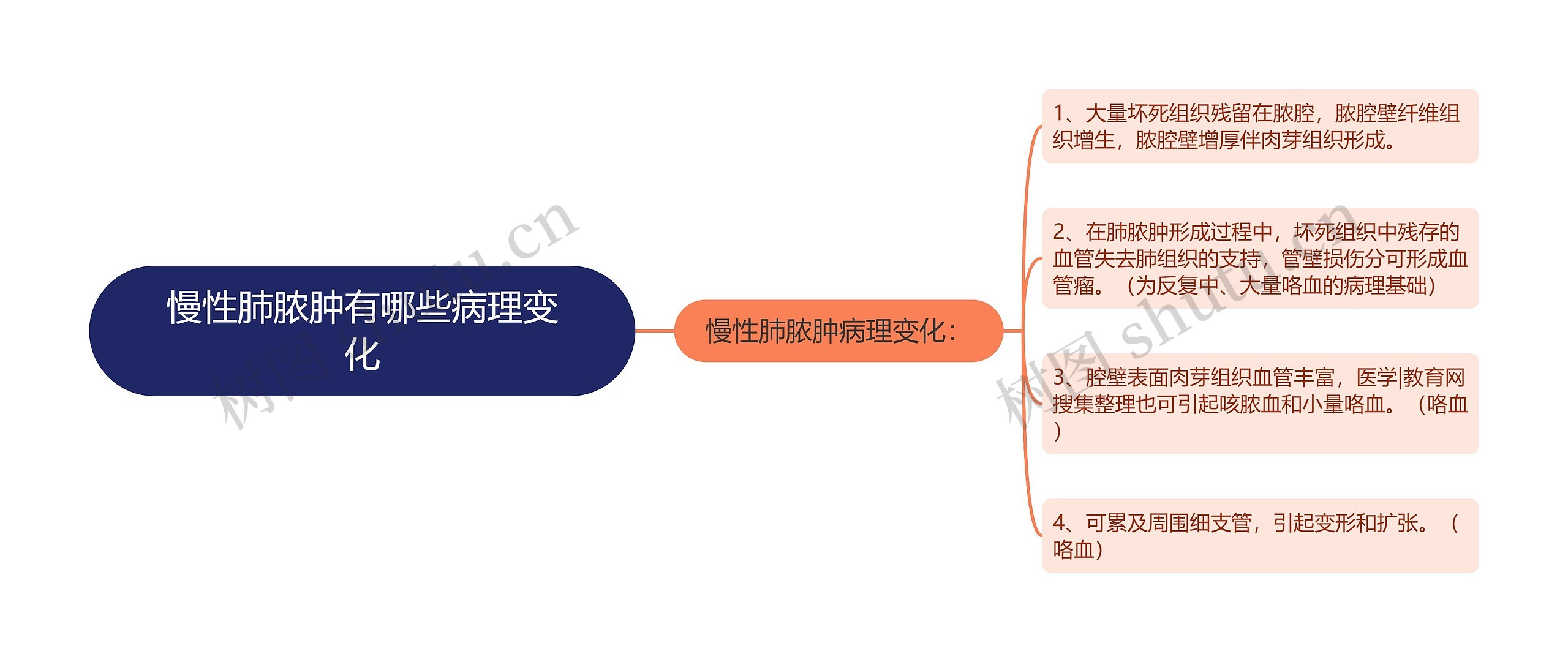 慢性肺脓肿有哪些病理变化思维导图