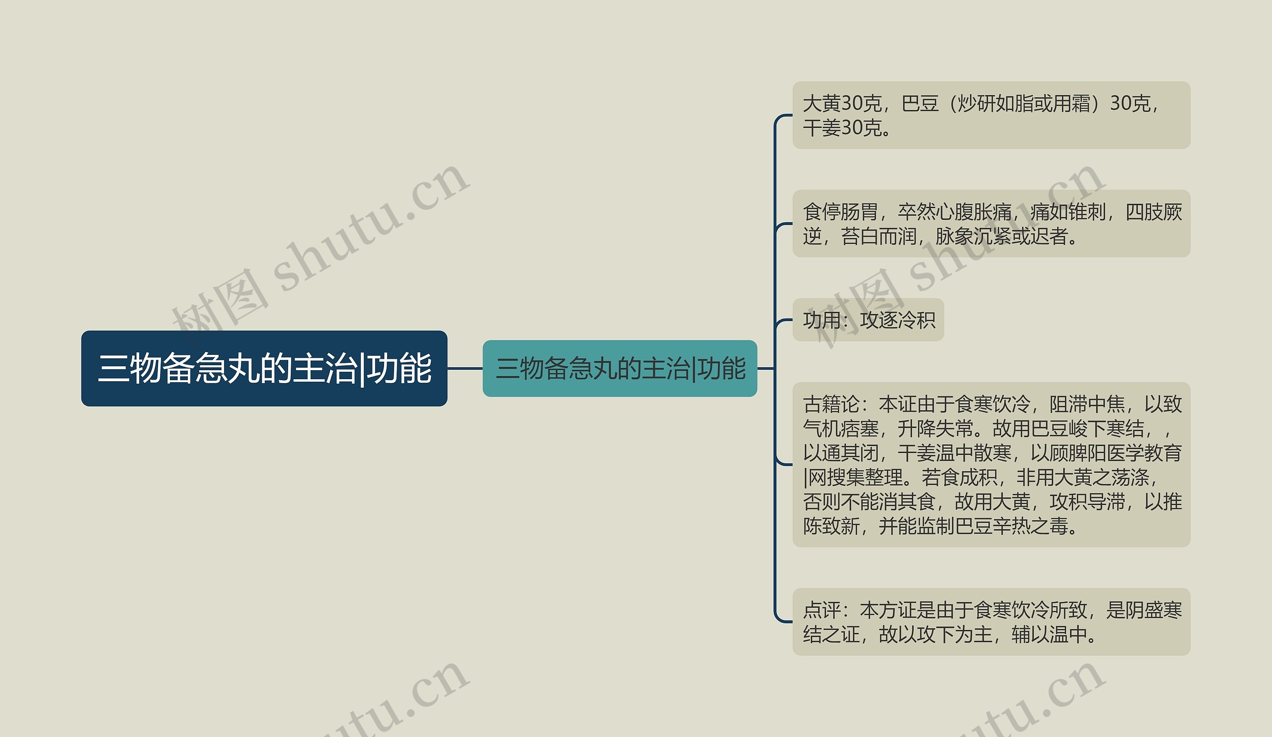 三物备急丸的主治|功能思维导图