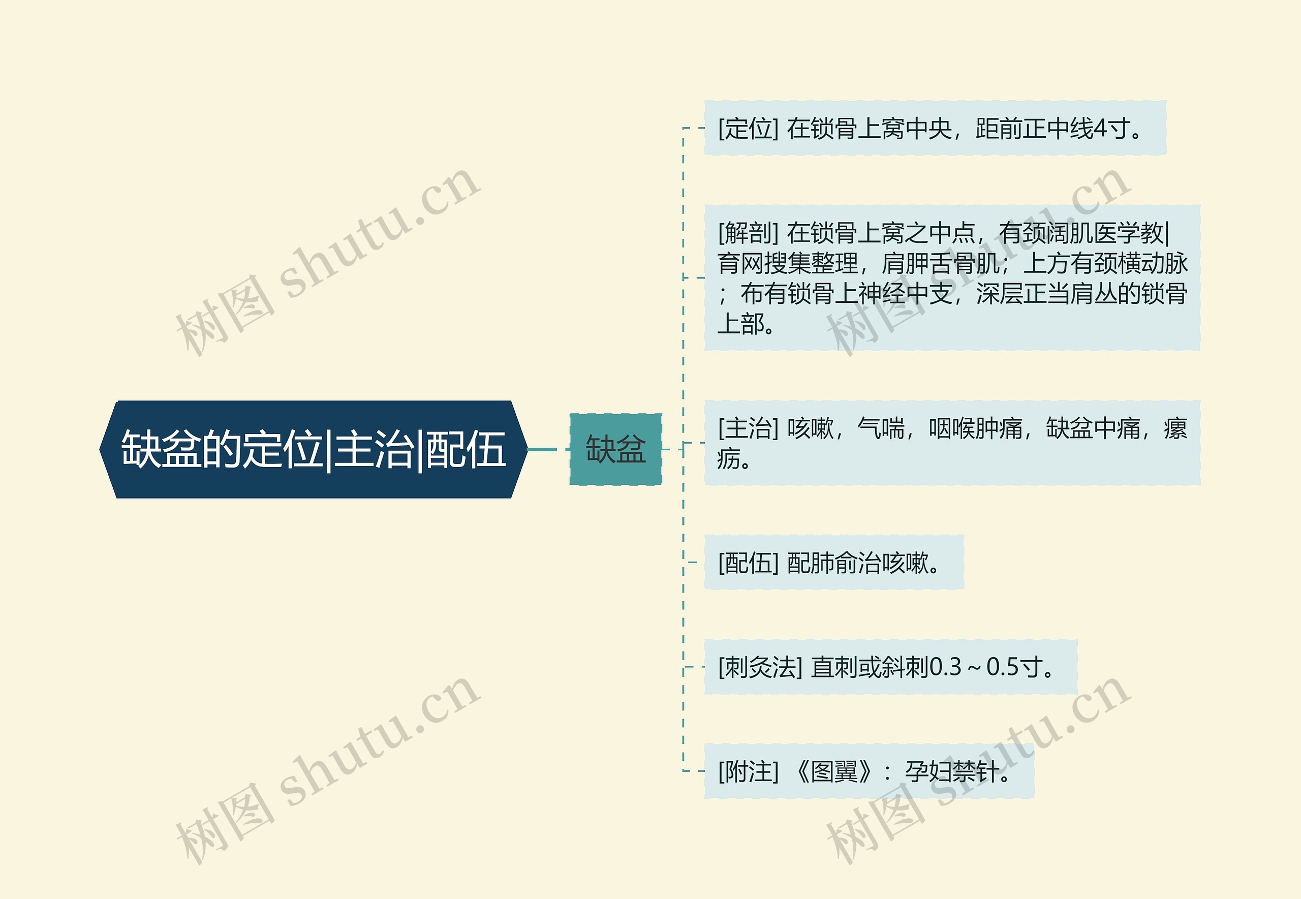 缺盆的定位|主治|配伍思维导图