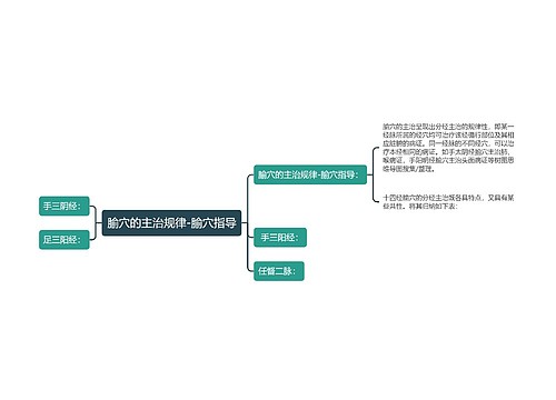 腧穴的主治规律-腧穴指导