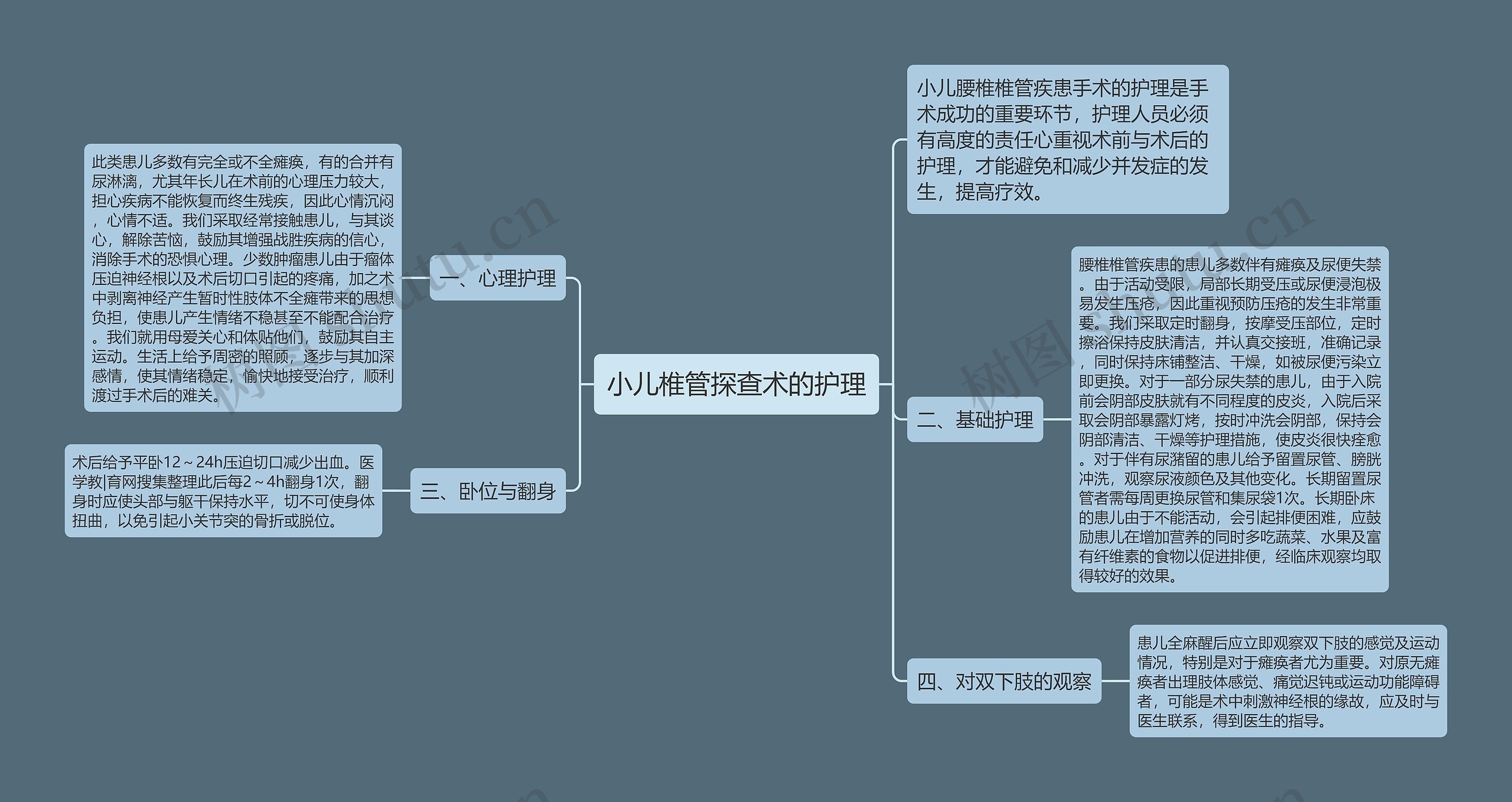 小儿椎管探查术的护理思维导图