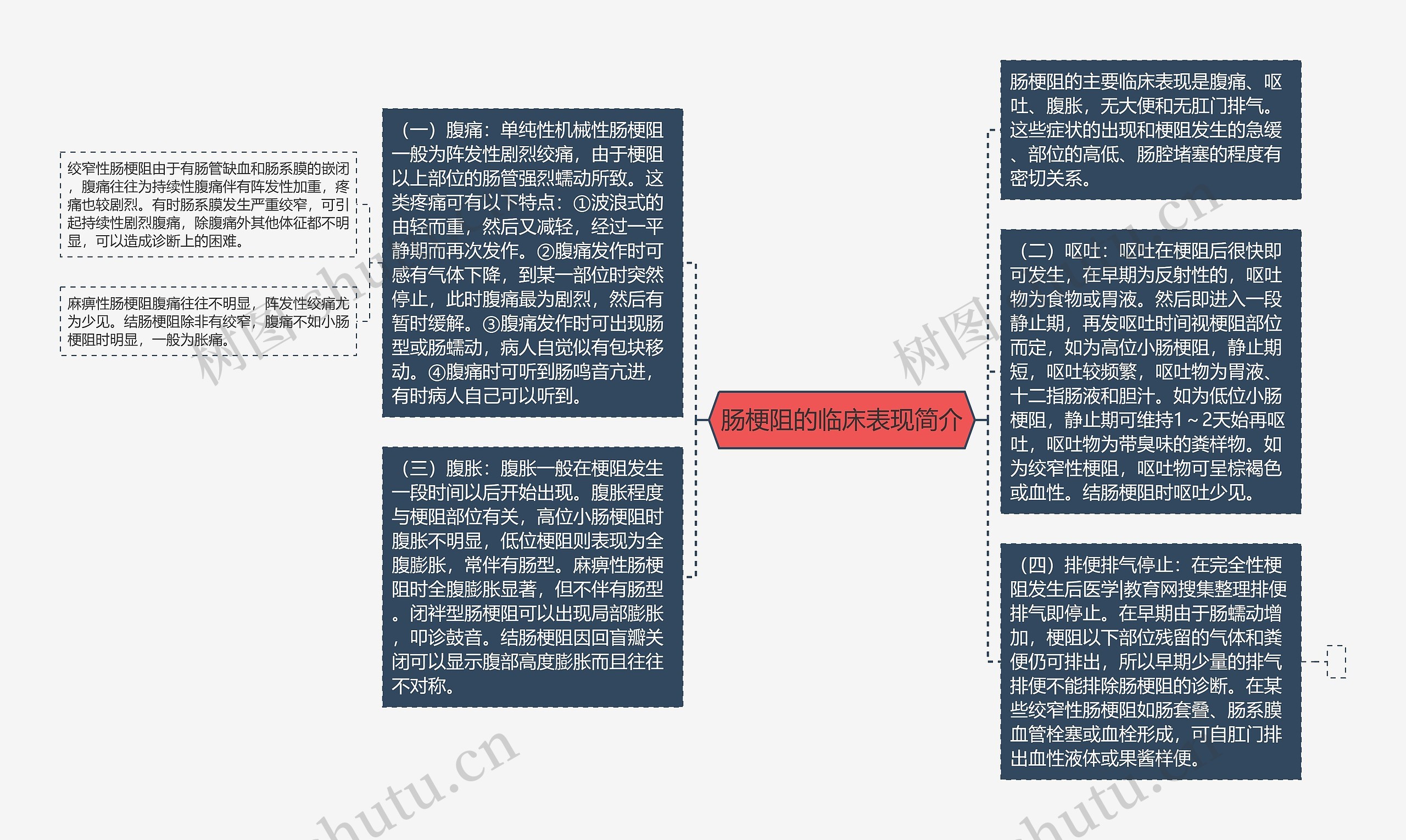 肠梗阻的临床表现简介思维导图