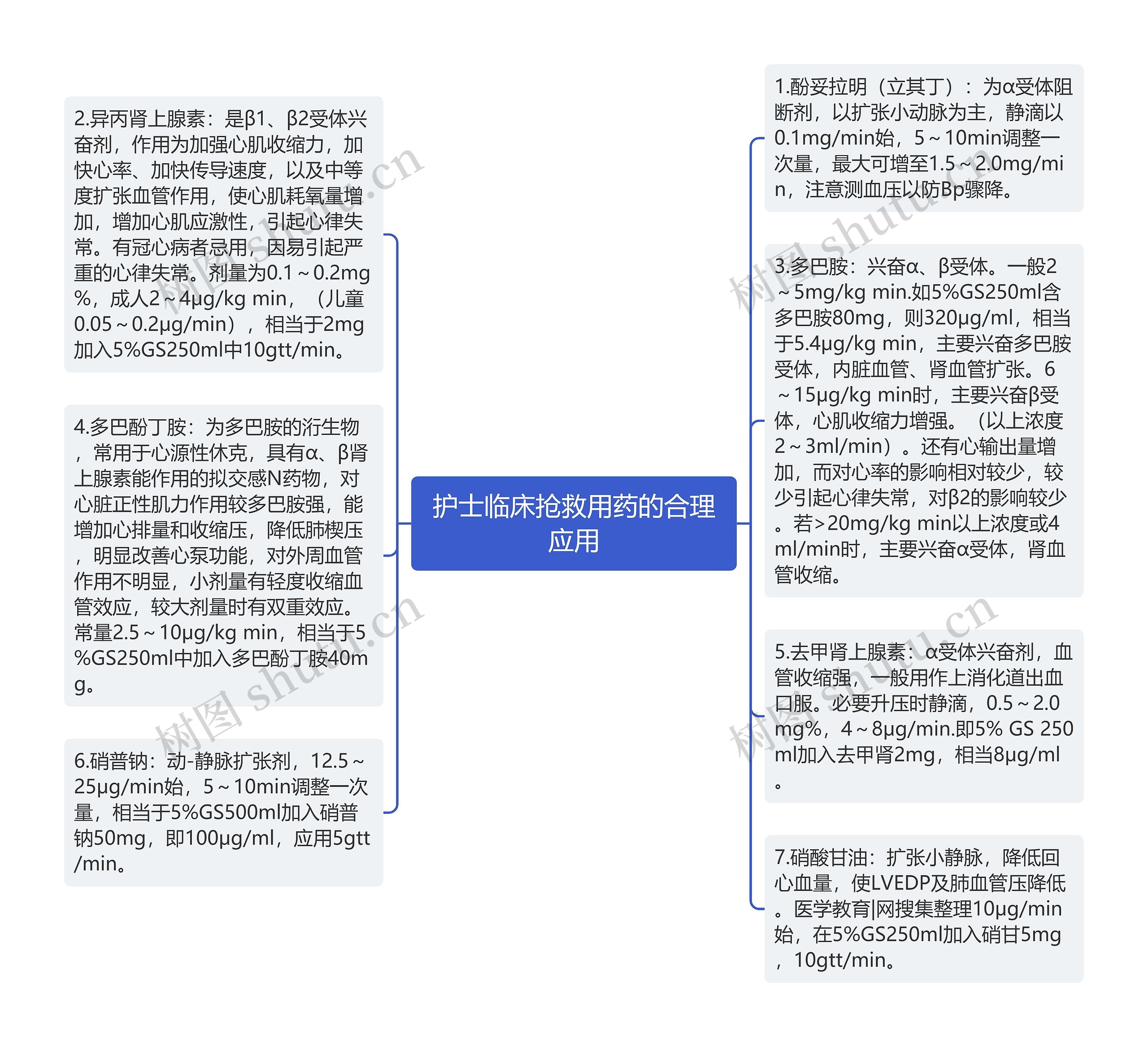 护士临床抢救用药的合理应用思维导图