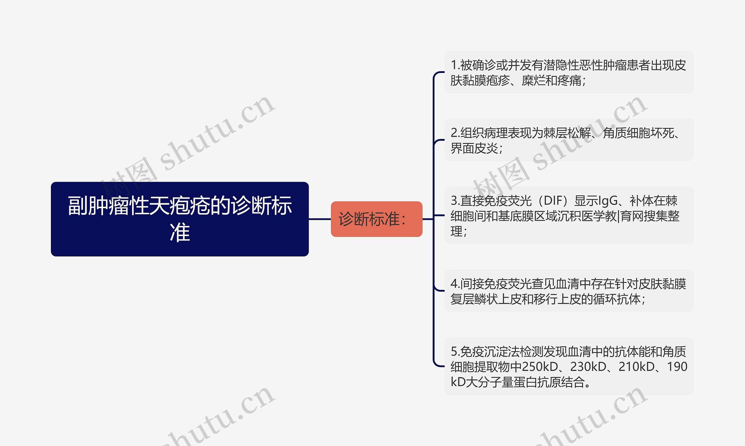 副肿瘤性天疱疮的诊断标准思维导图