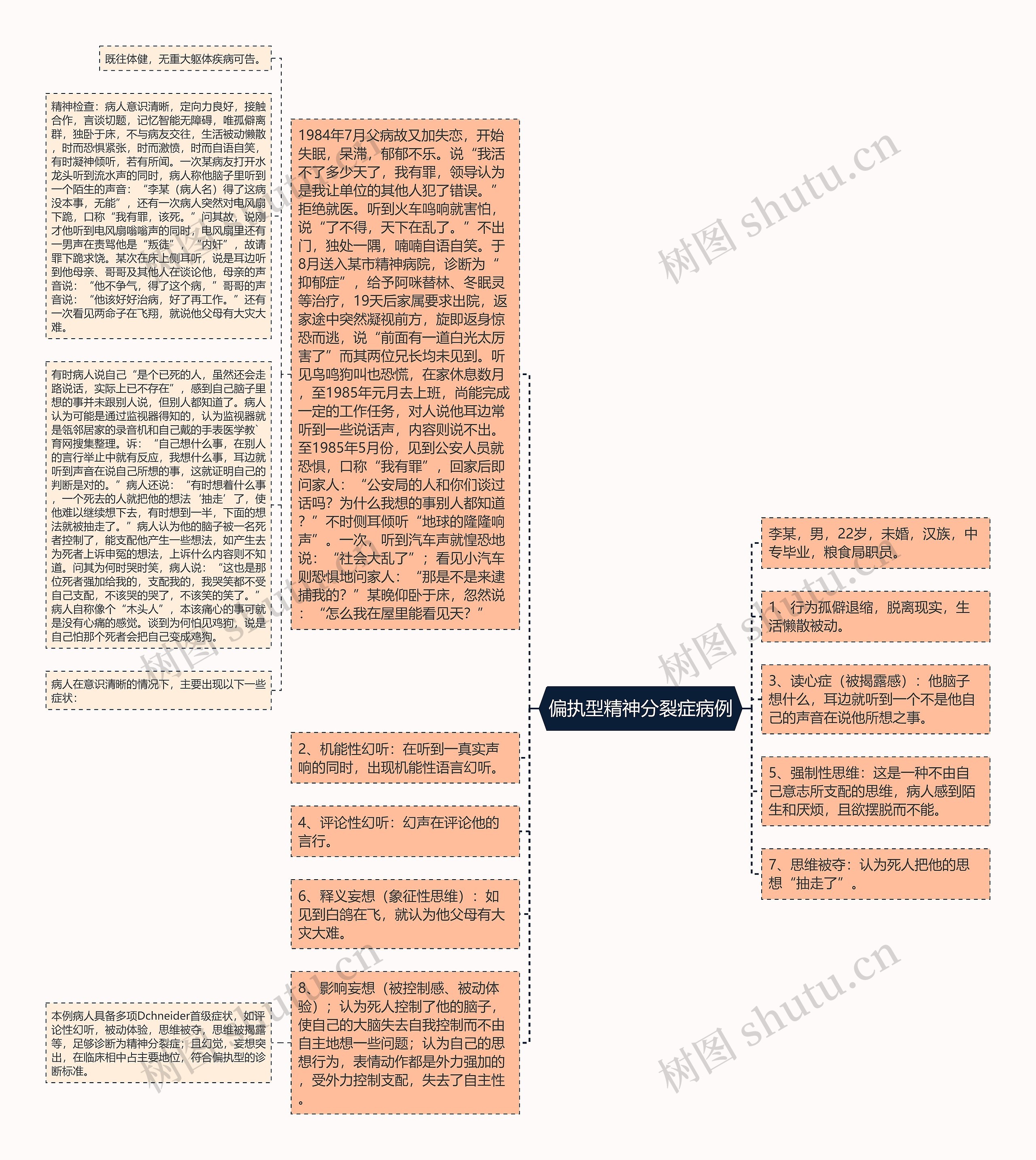 偏执型精神分裂症病例思维导图