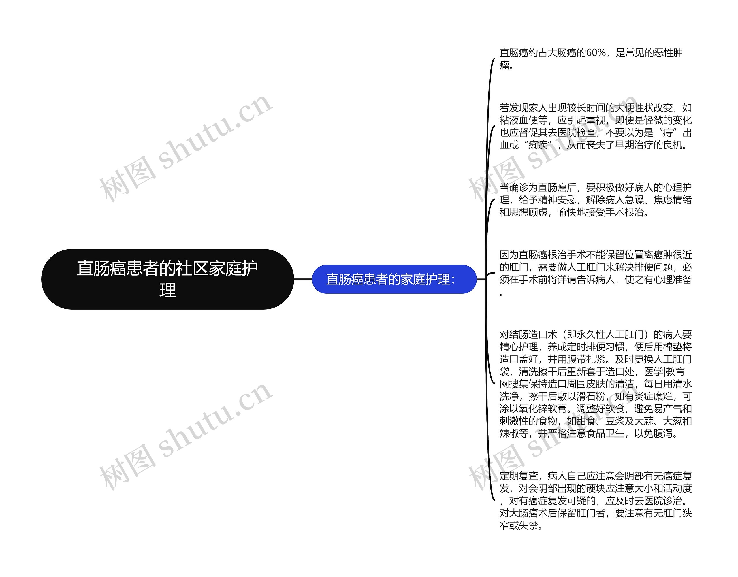 直肠癌患者的社区家庭护理思维导图