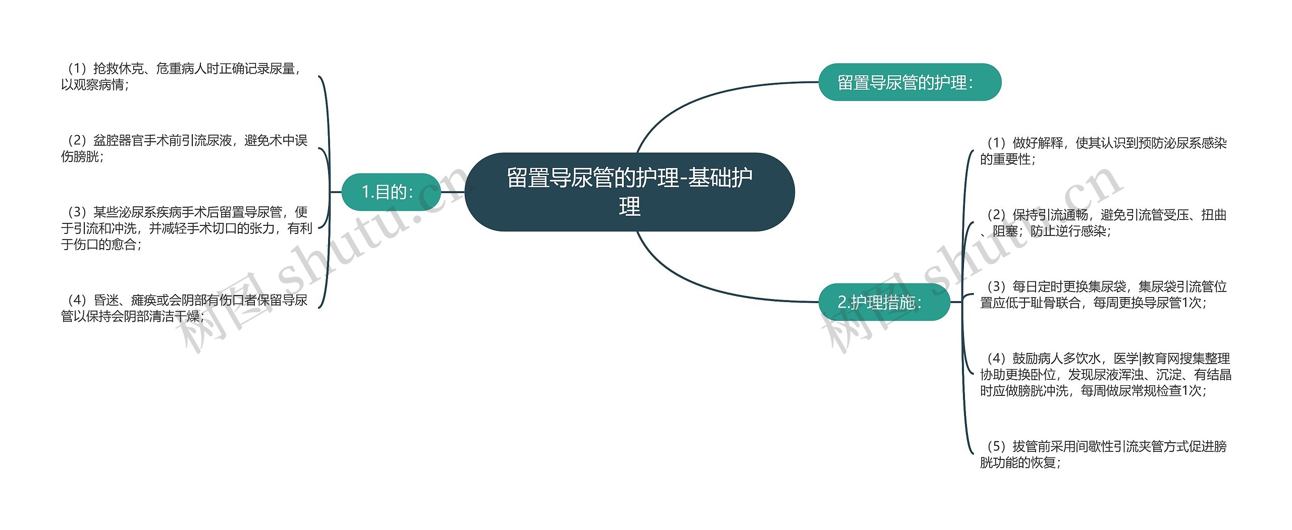 留置导尿管的护理-基础护理思维导图