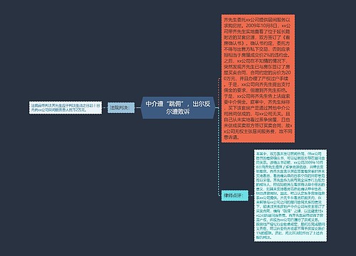 中介遭“跳佣”，出尔反尔遭败诉