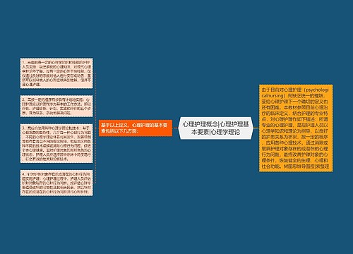 心理护理概念|心理护理基本要素|心理学理论