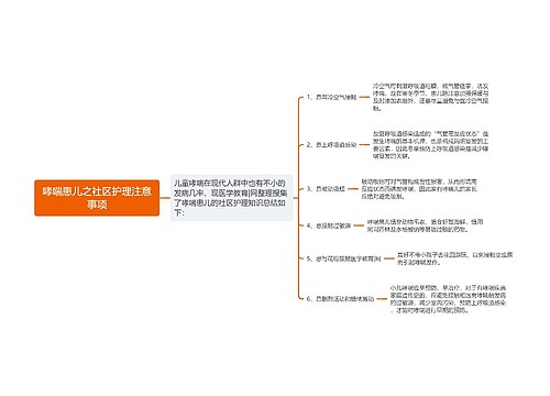 哮喘患儿之社区护理注意事项